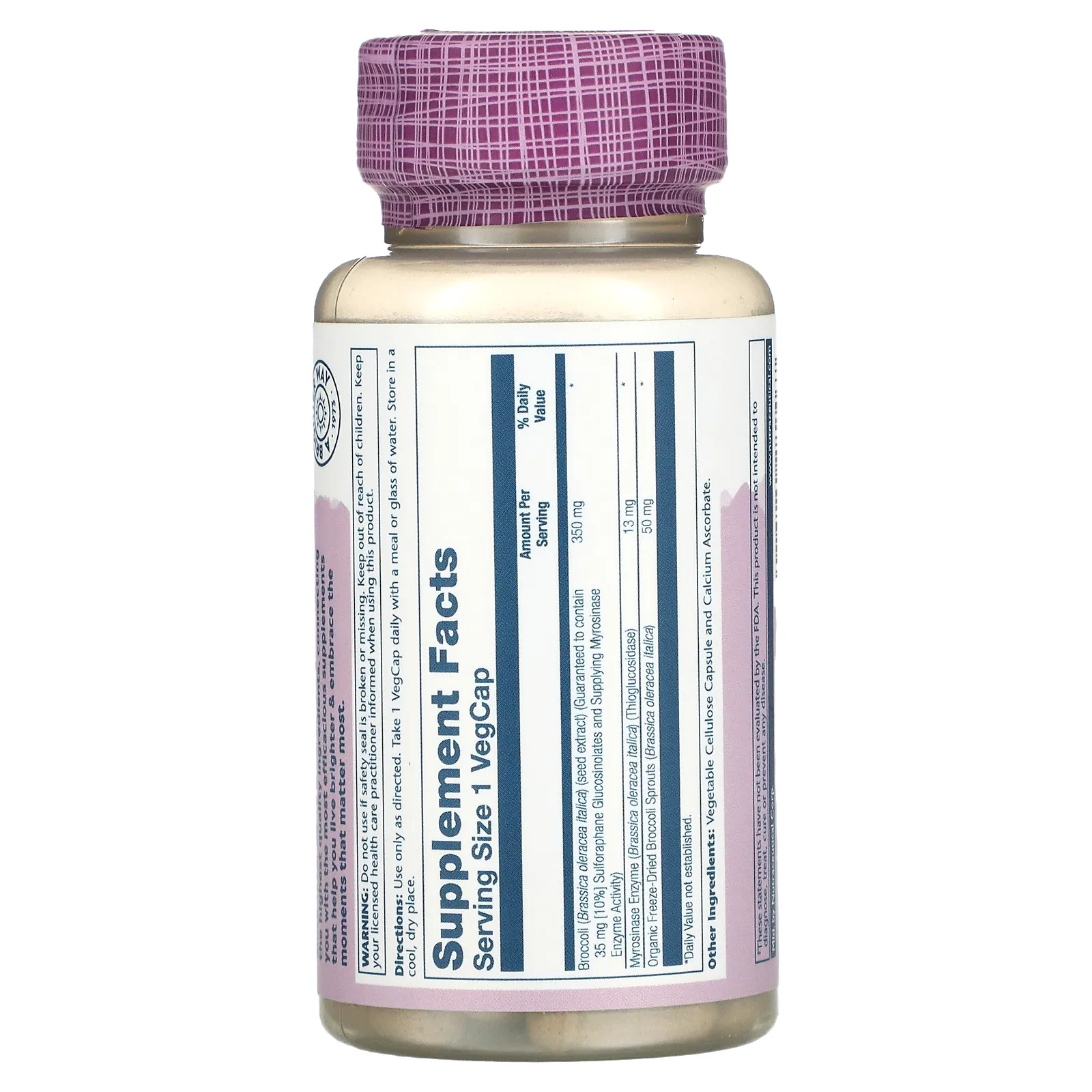 Solaray, активированный экстракт семян брокколи, 350 мг, 30 вегетарианских капсул