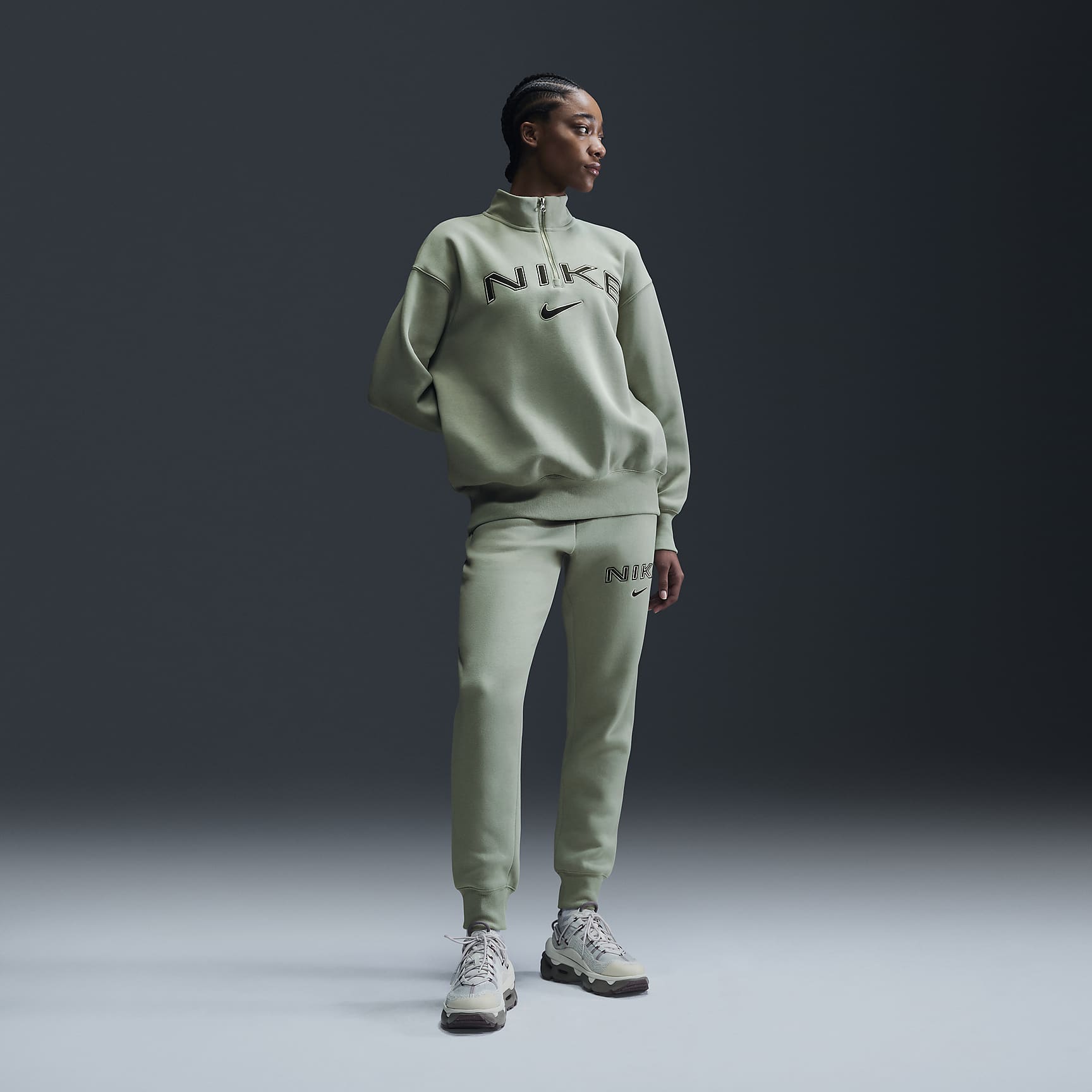 Nike Sportswear Phoenix Fleece Women's Oversized 1/4-Zip Logo Top