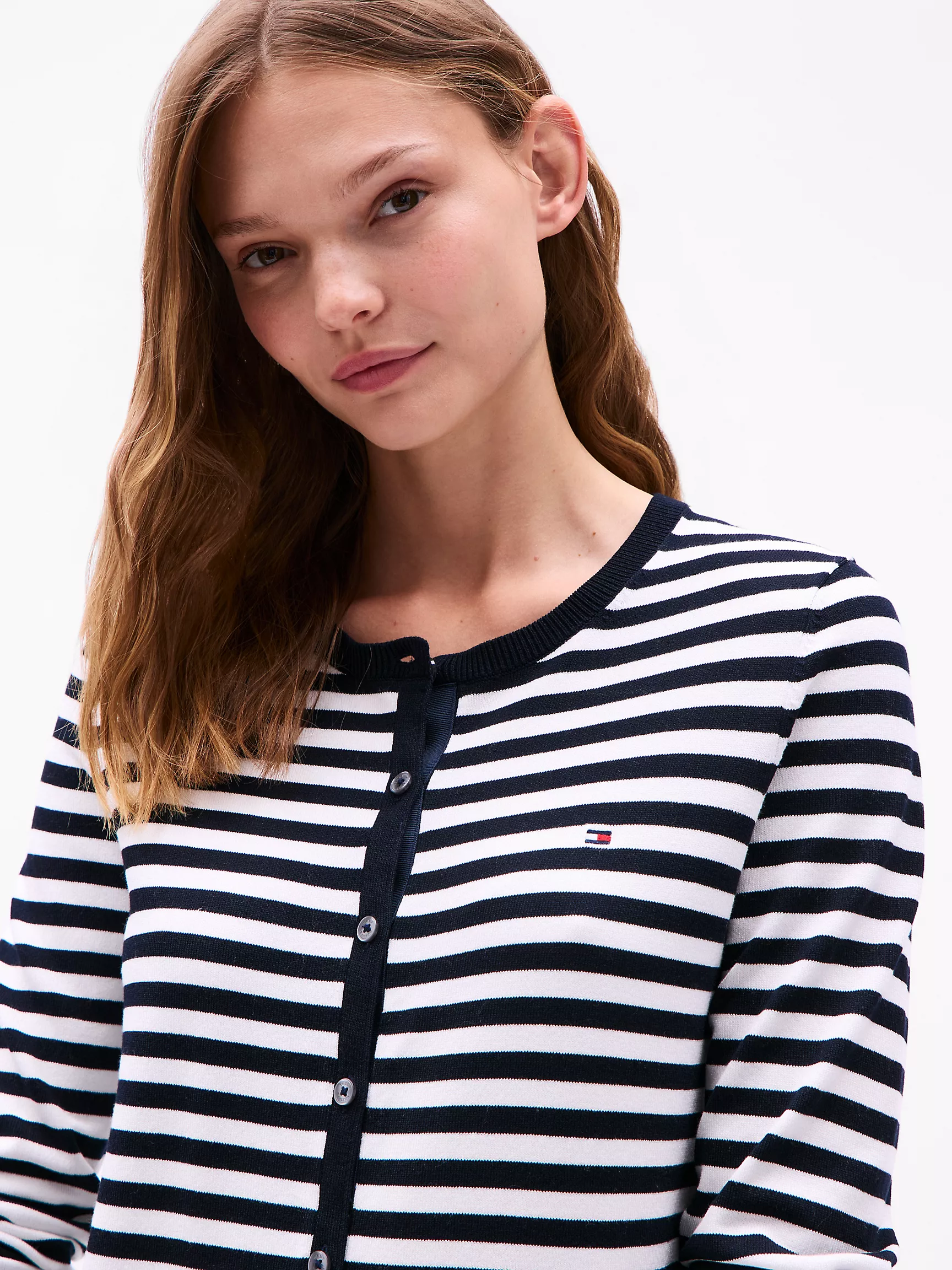 Женский свитер Tommy Hilfiger, Полосатый кардиган с длинным рукавом