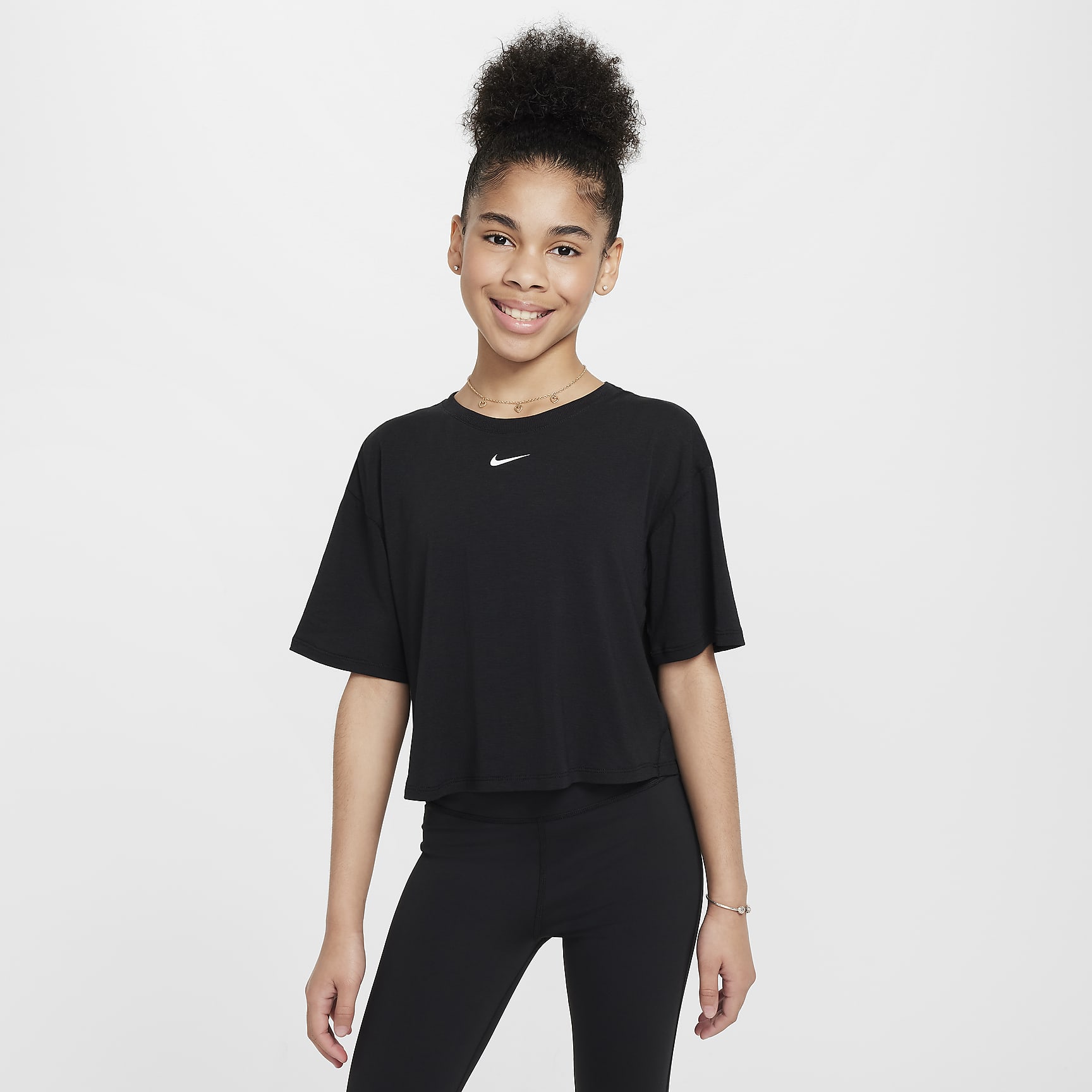 Nike One Relaxed Big Kids' (Girls') Dri-FIT Short-Sleeve Top