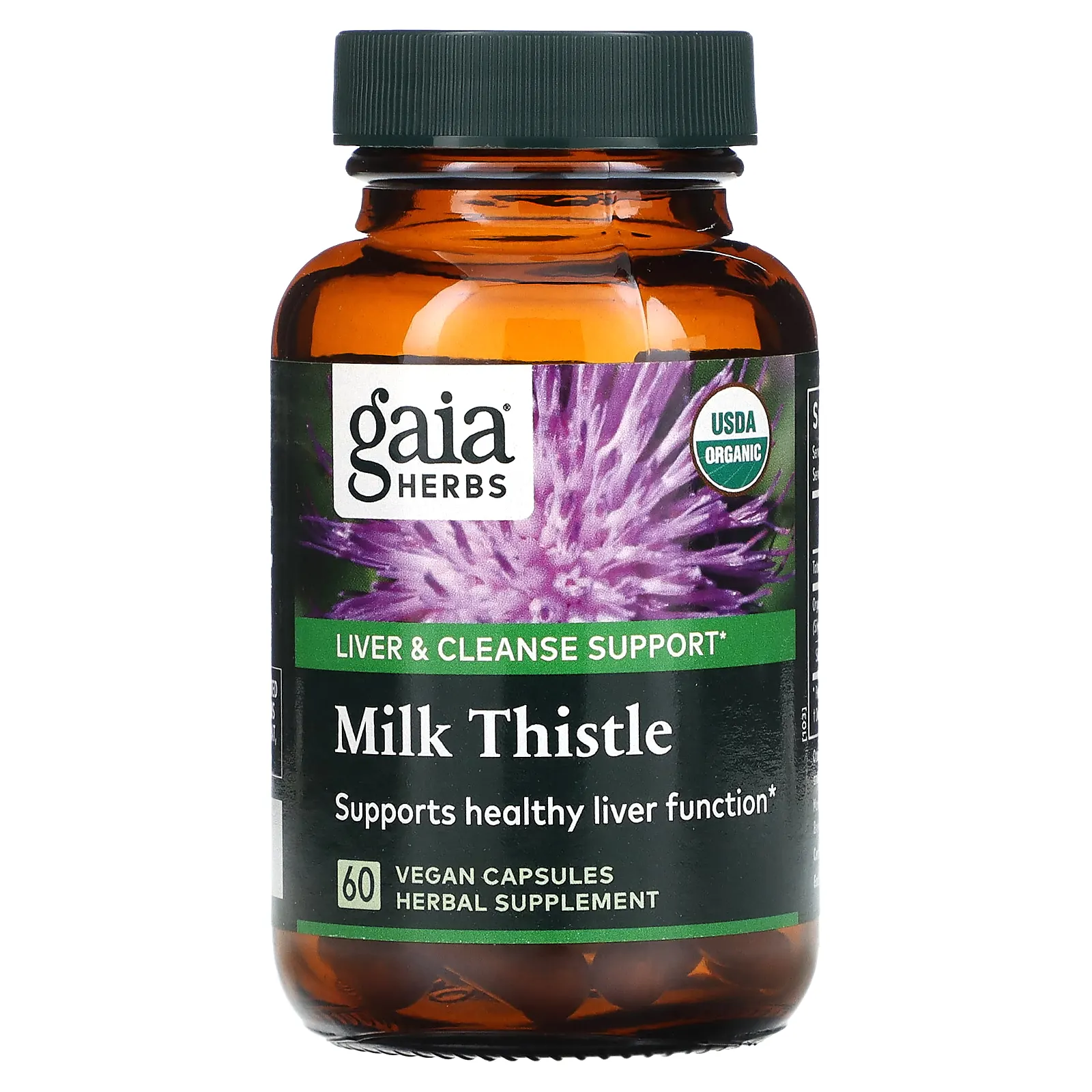 Gaia Herbs, расторопша, 60 веганских капсул