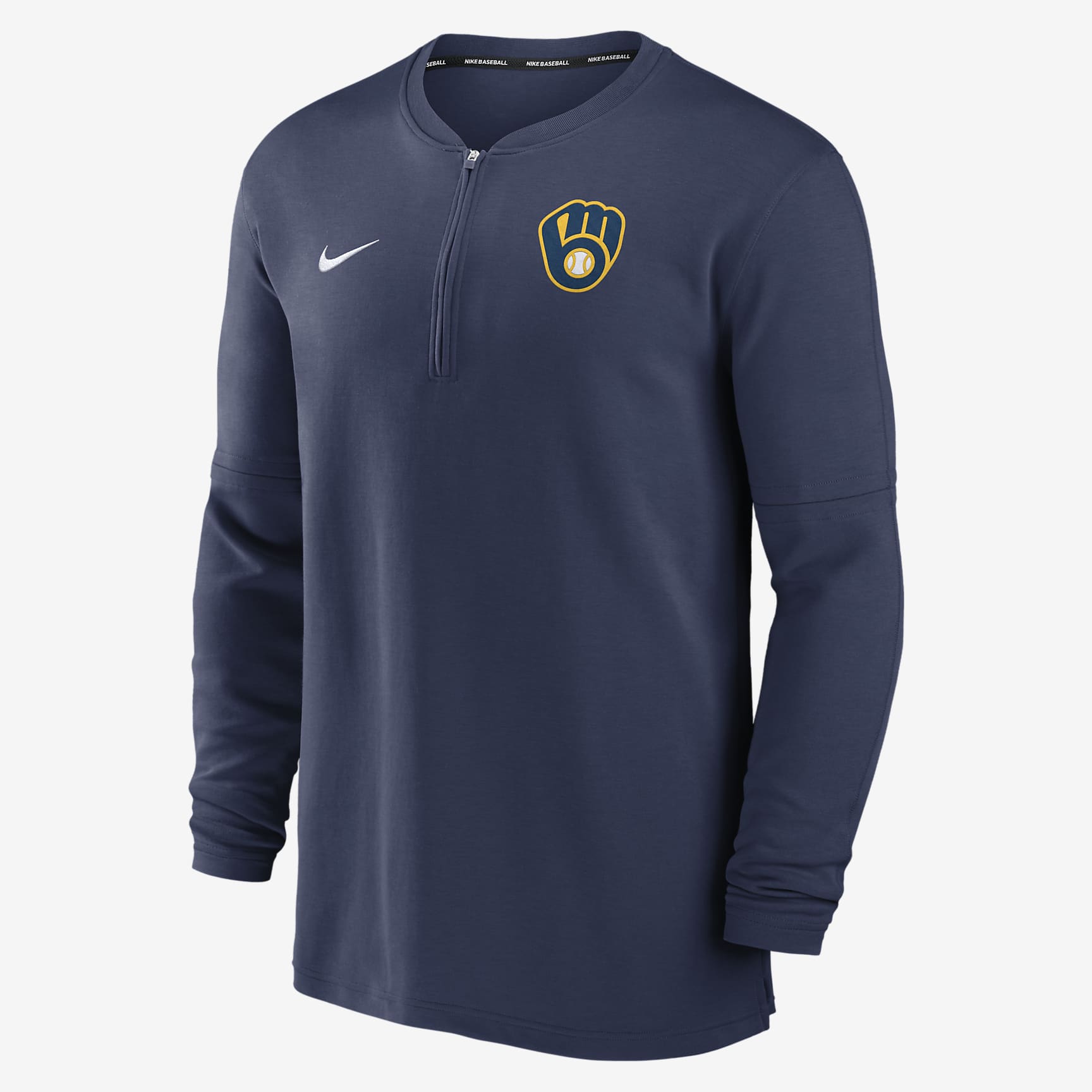 Milwaukee Brewers Authentic Collection Game Time Men's Nike Dri-FIT MLB 1/2-Zip Long-Sleeve Top