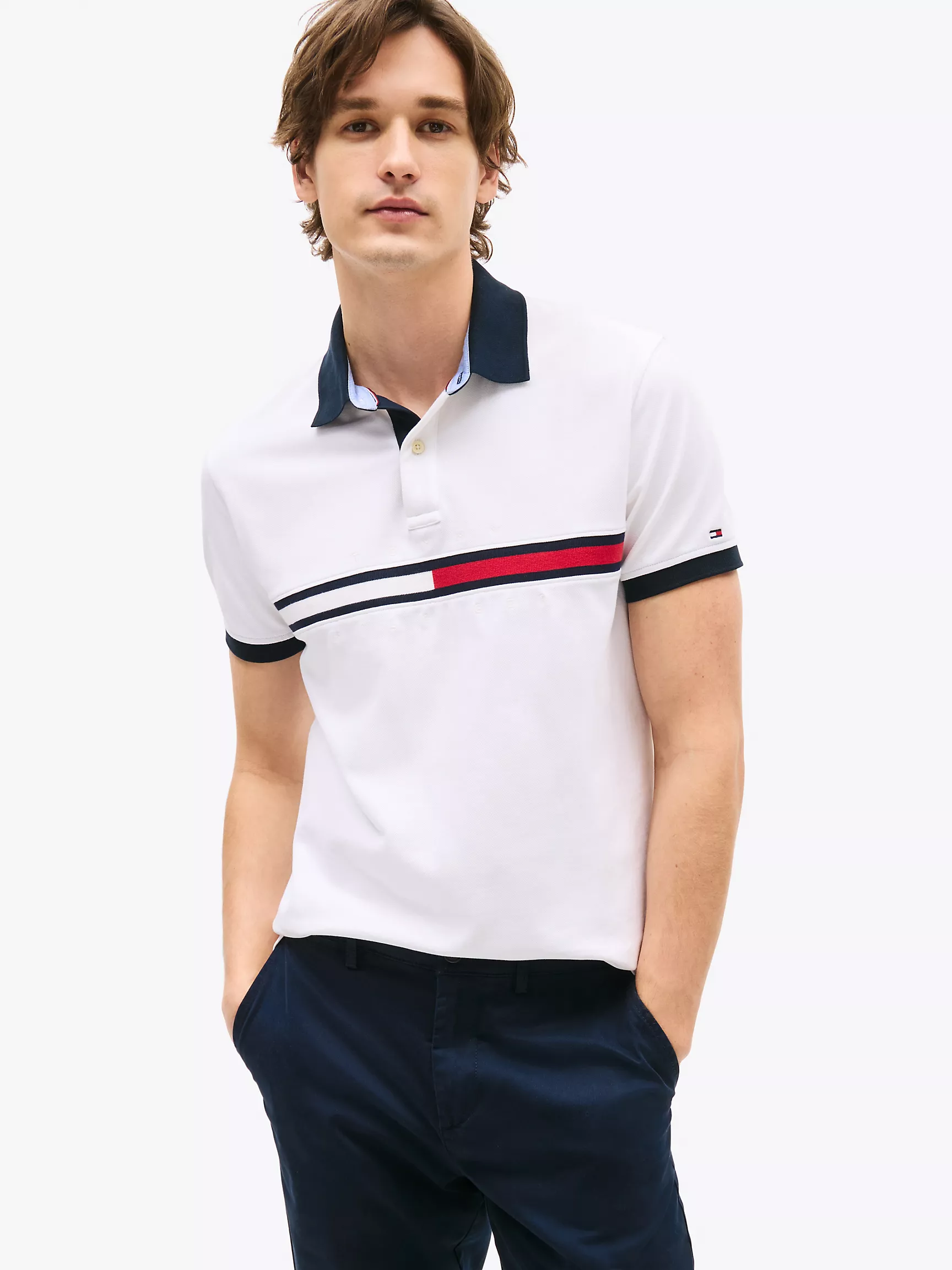 Мужское поло Tommy Hilfiger, Полосатое поло стандартного кроя с вышивкой