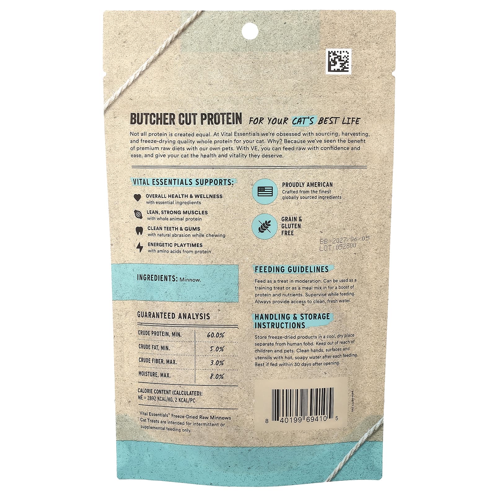 Vital Essentials, сублимированные необработанные лакомства для кошек, Minноу, 28,3 г (1 унция)