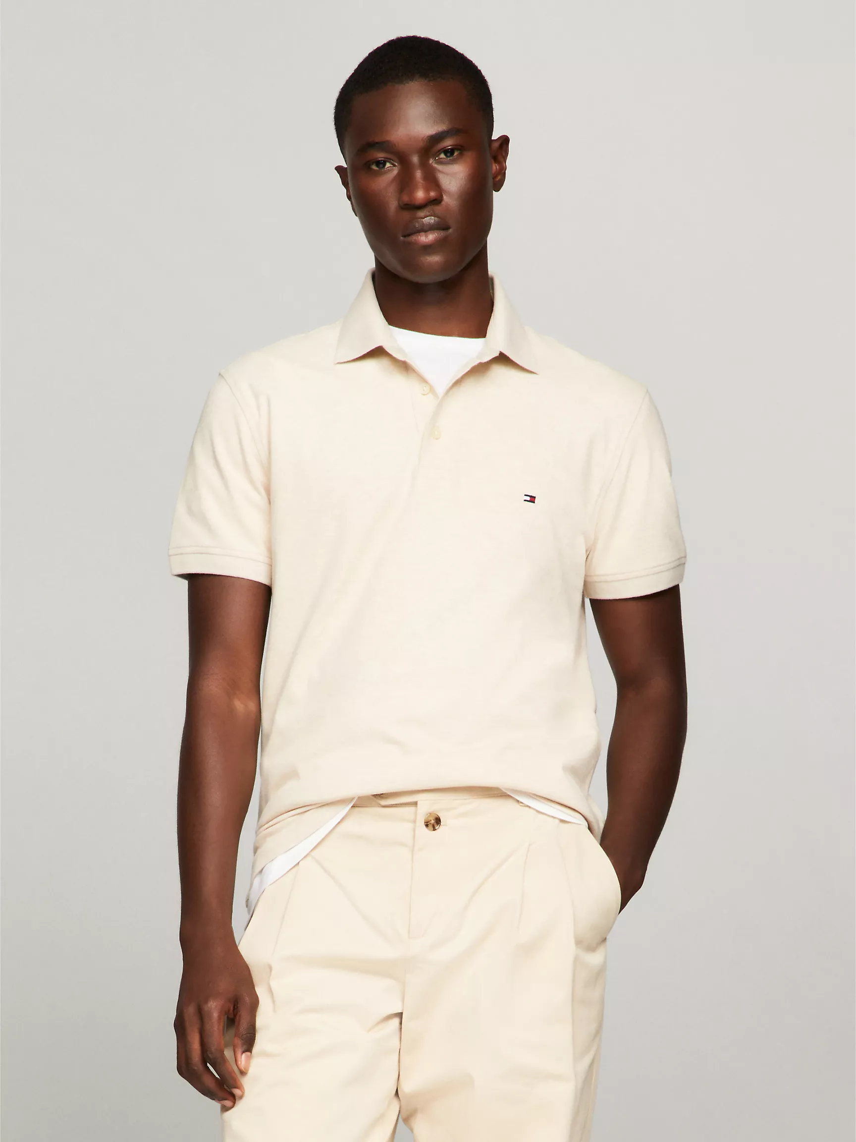 Мужское поло Tommy Hilfiger, Приталенное эластичное поло из пике