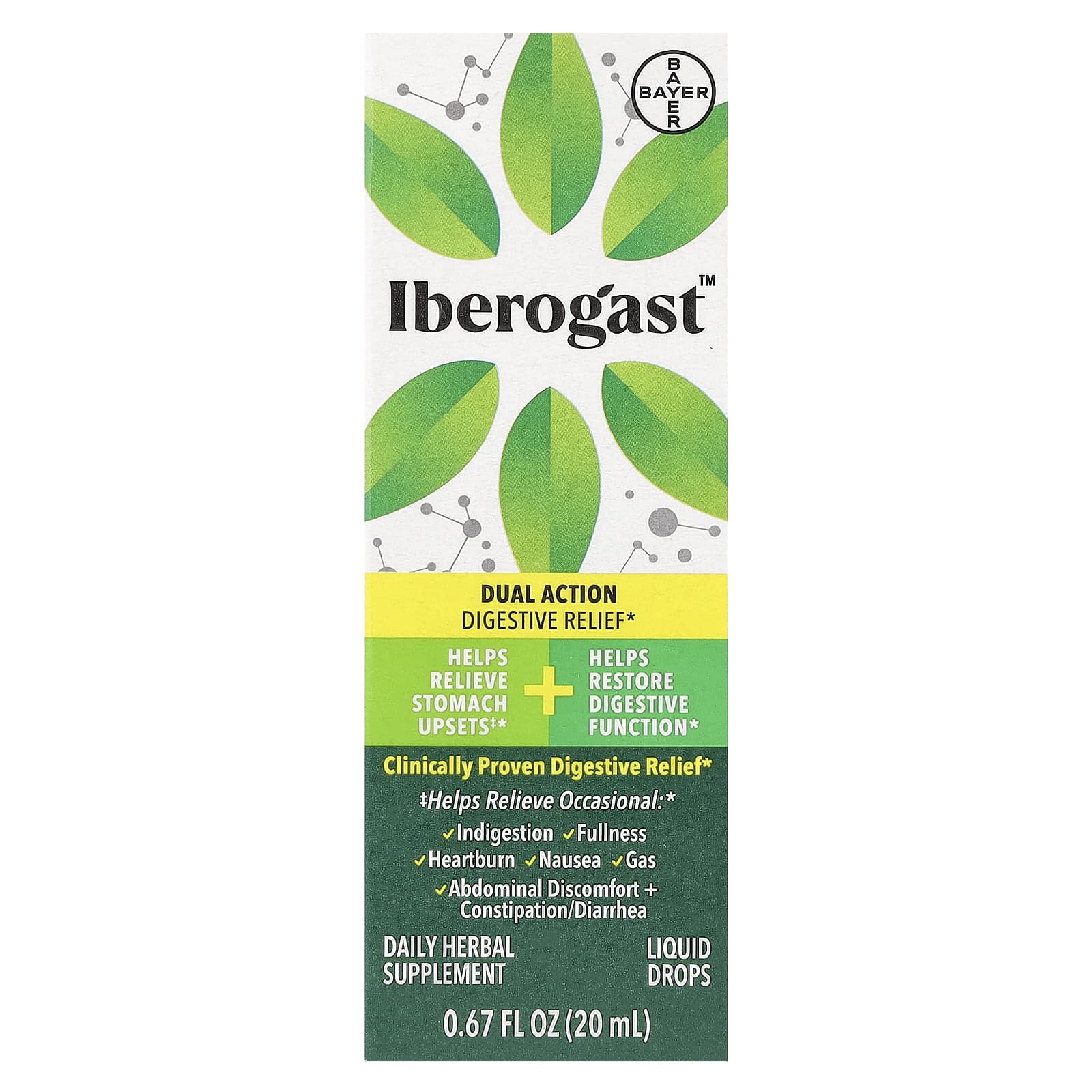 Iberogast, Облегчение пищеварения двойного действия, 20 мл (0,67 жидк. Унции)