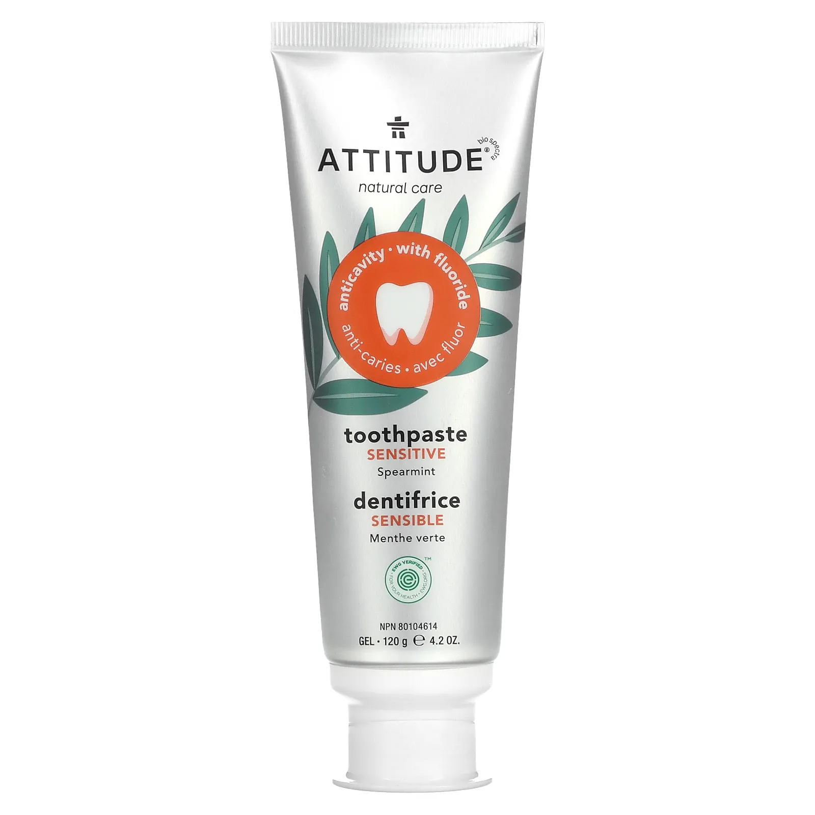 ATTITUDE, гель-паста для чувствительной кожи, мята, 120 г (4,2 унции)