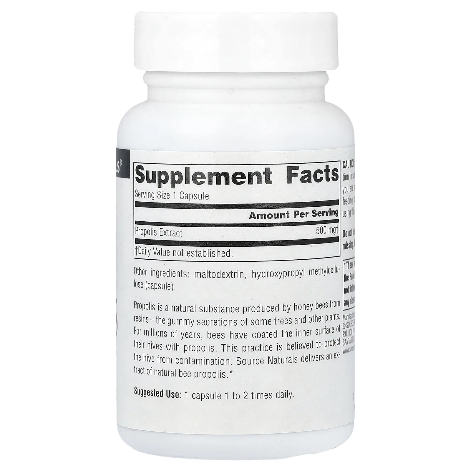 Source Naturals, экстракт прополиса, 500 мг, 60 капсул