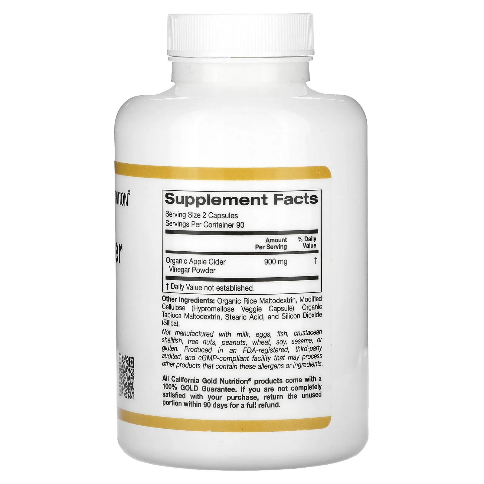 California Gold Nutrition, яблочный уксус, 180 растительных капсул