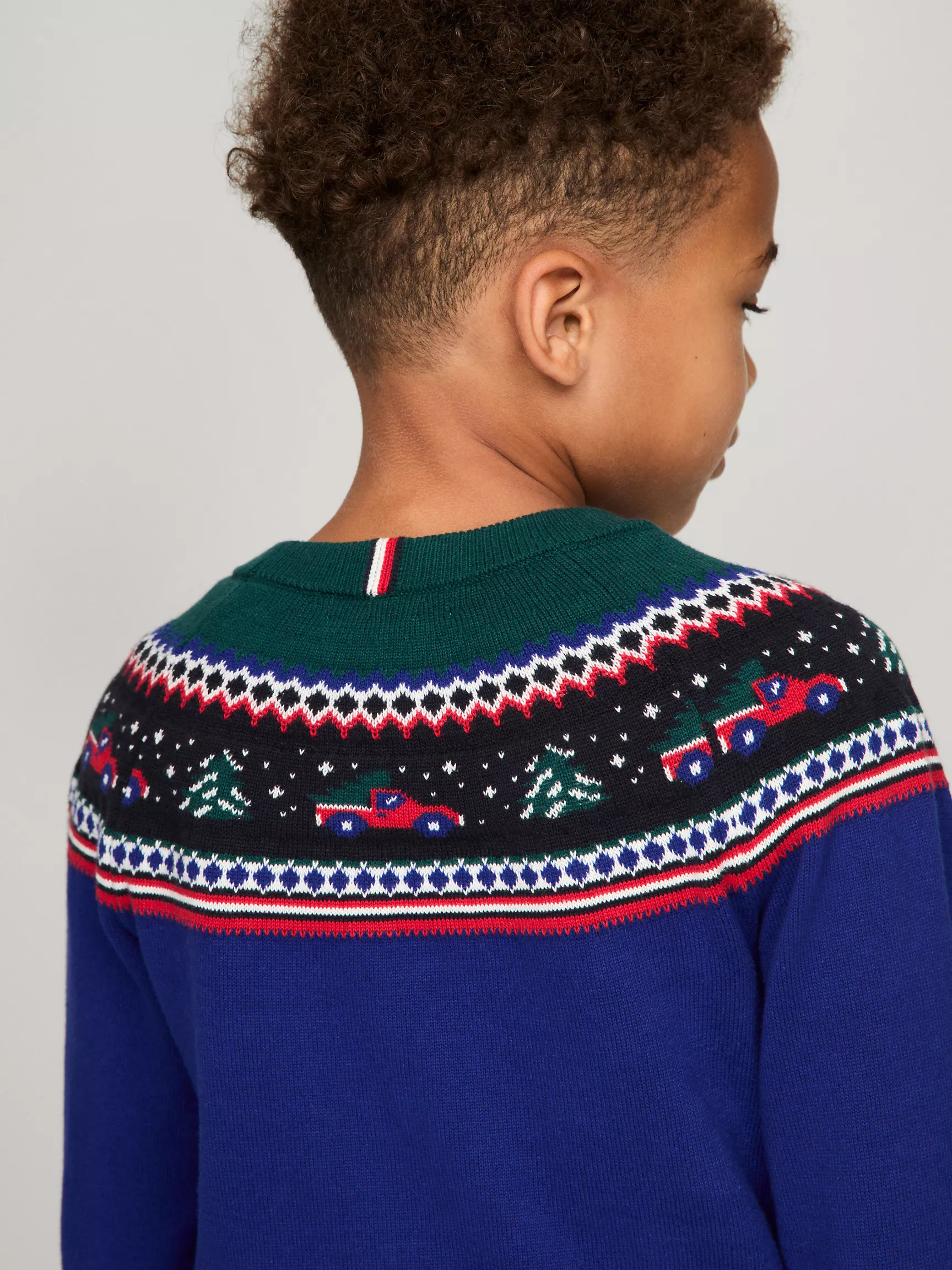 Свитер для мальчика Tommy Hilfiger, Детский свитер с узором Fair Isle с грузовиком и деревом