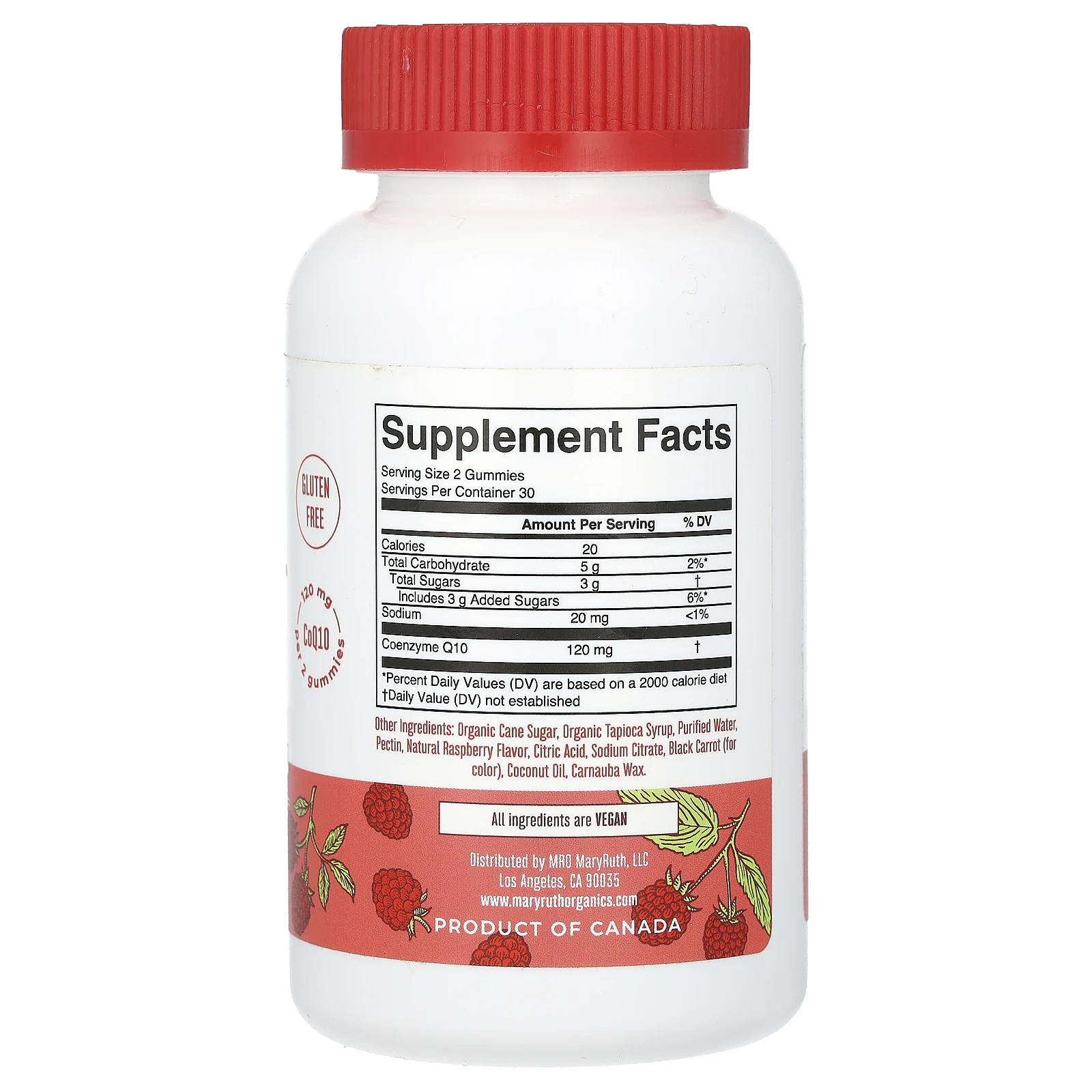 MaryRuth's, коэнзим Q10, со вкусом малины, 120 мг, 60 жевательных мармеладок (60 мг в 1 жевательной таблетке)
