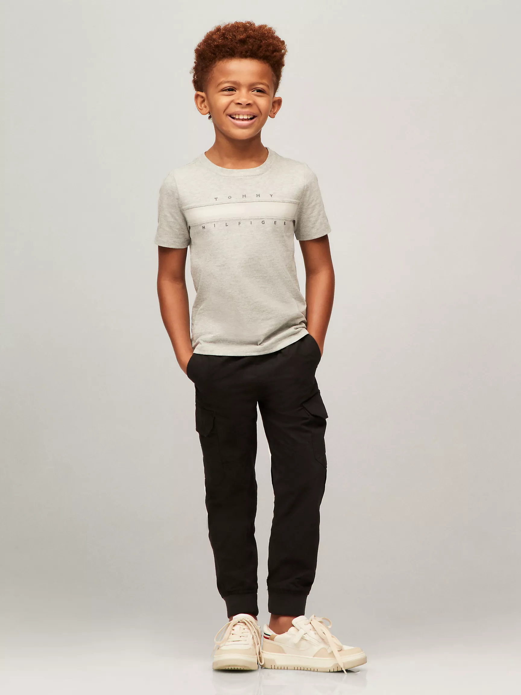 Футболка Tommy Hilfiger для мальчиков, Детская футболка с тональными флаговыми полосками