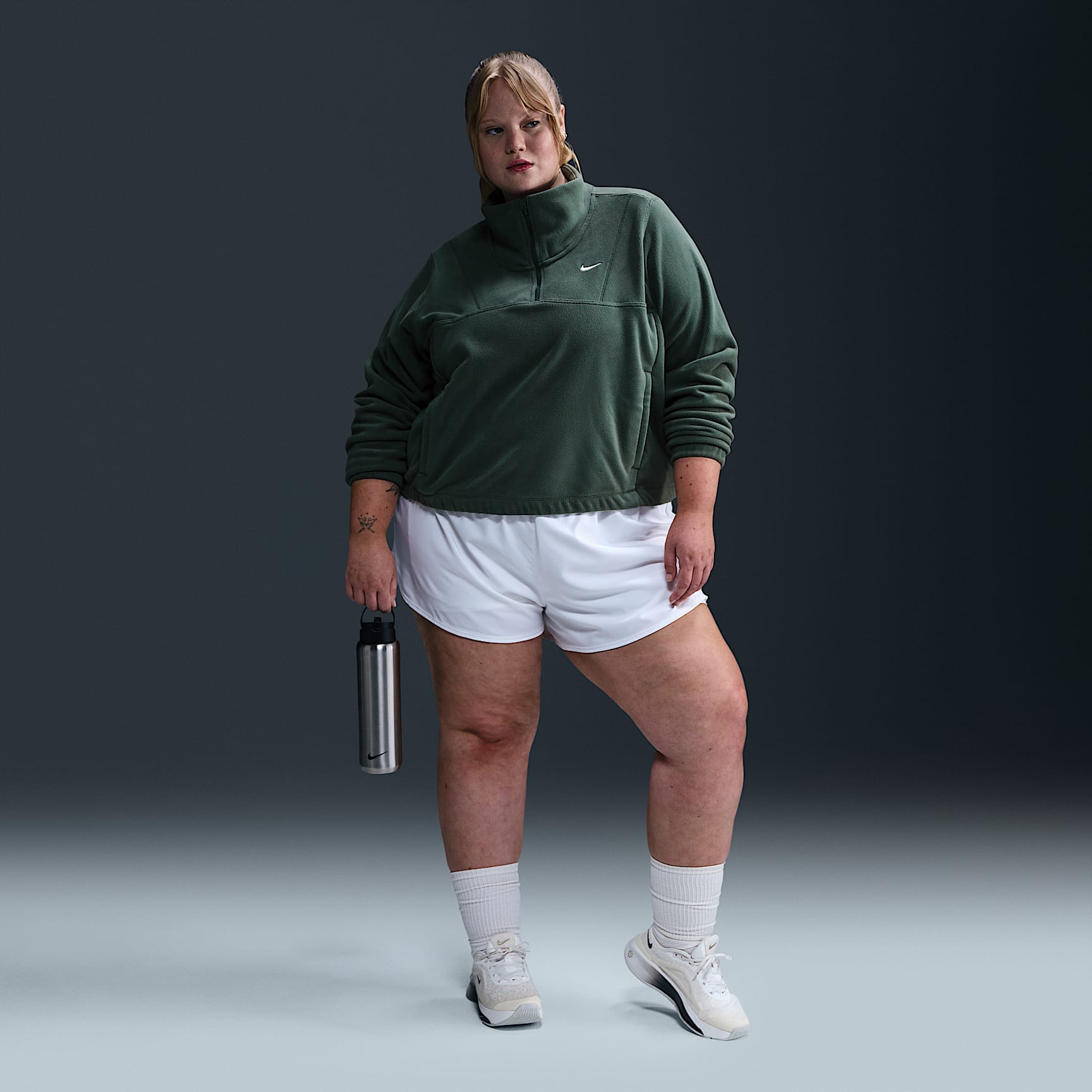 Nike One Women's Therma-FIT Oversized 1/2-Zip Fleece Top (Plus Size)