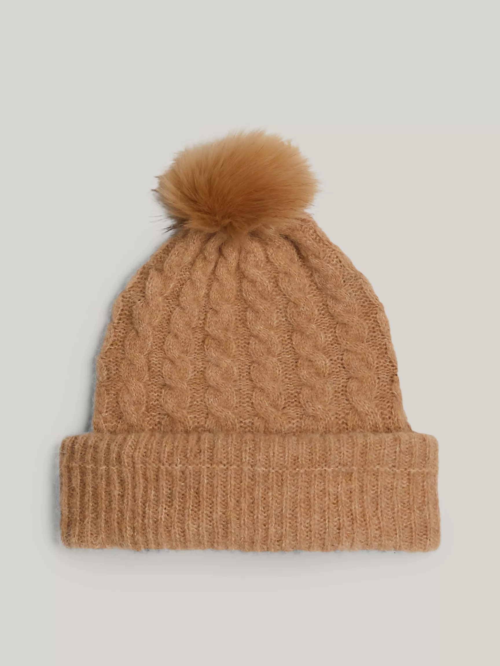 Женская шляпа Tommy Hilfiger, Шапка с узором "косы" из смеси альпаки с помпоном