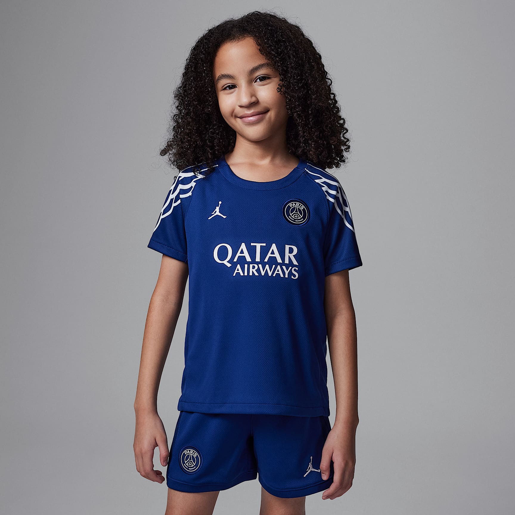 Paris Saint-Germain 2025 Stadium Fourth Little Kids' Jordan Soccer Replica 3-Piece Kit