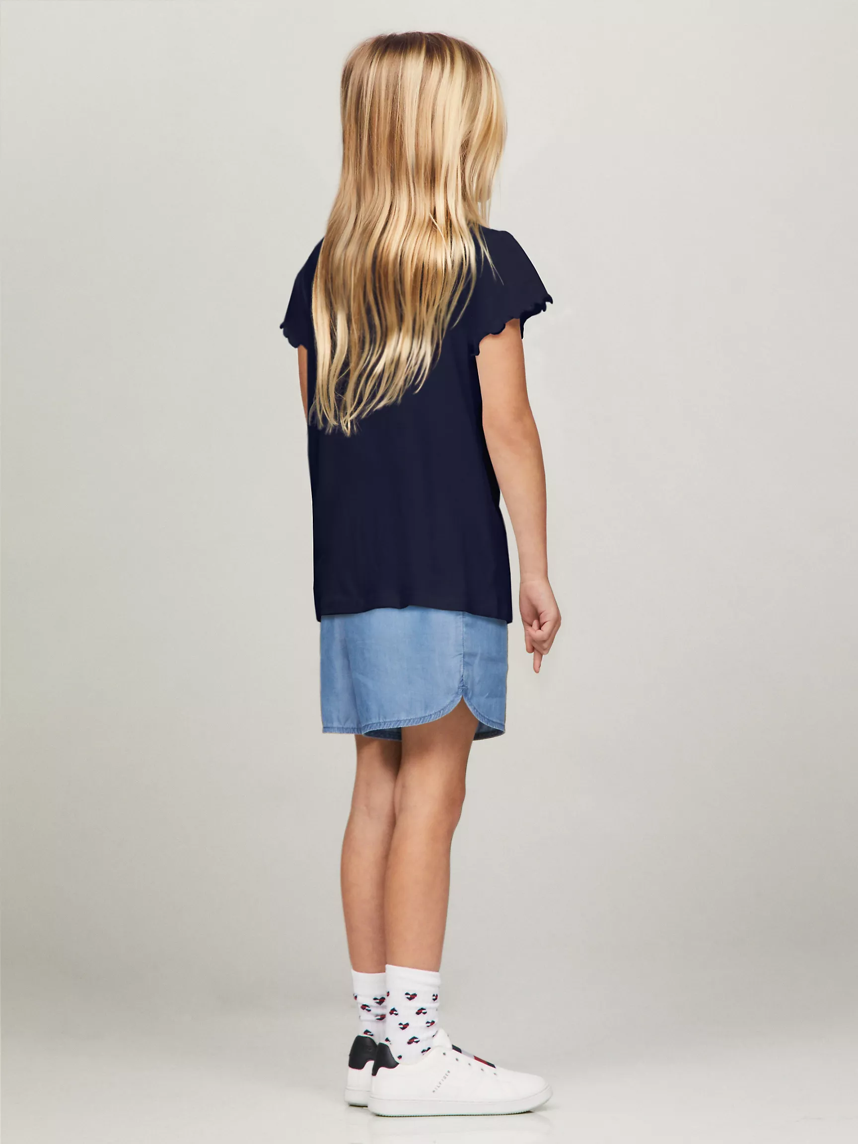 Топ для девочек Tommy Hilfiger, Детская футболка с рукавами-воланами