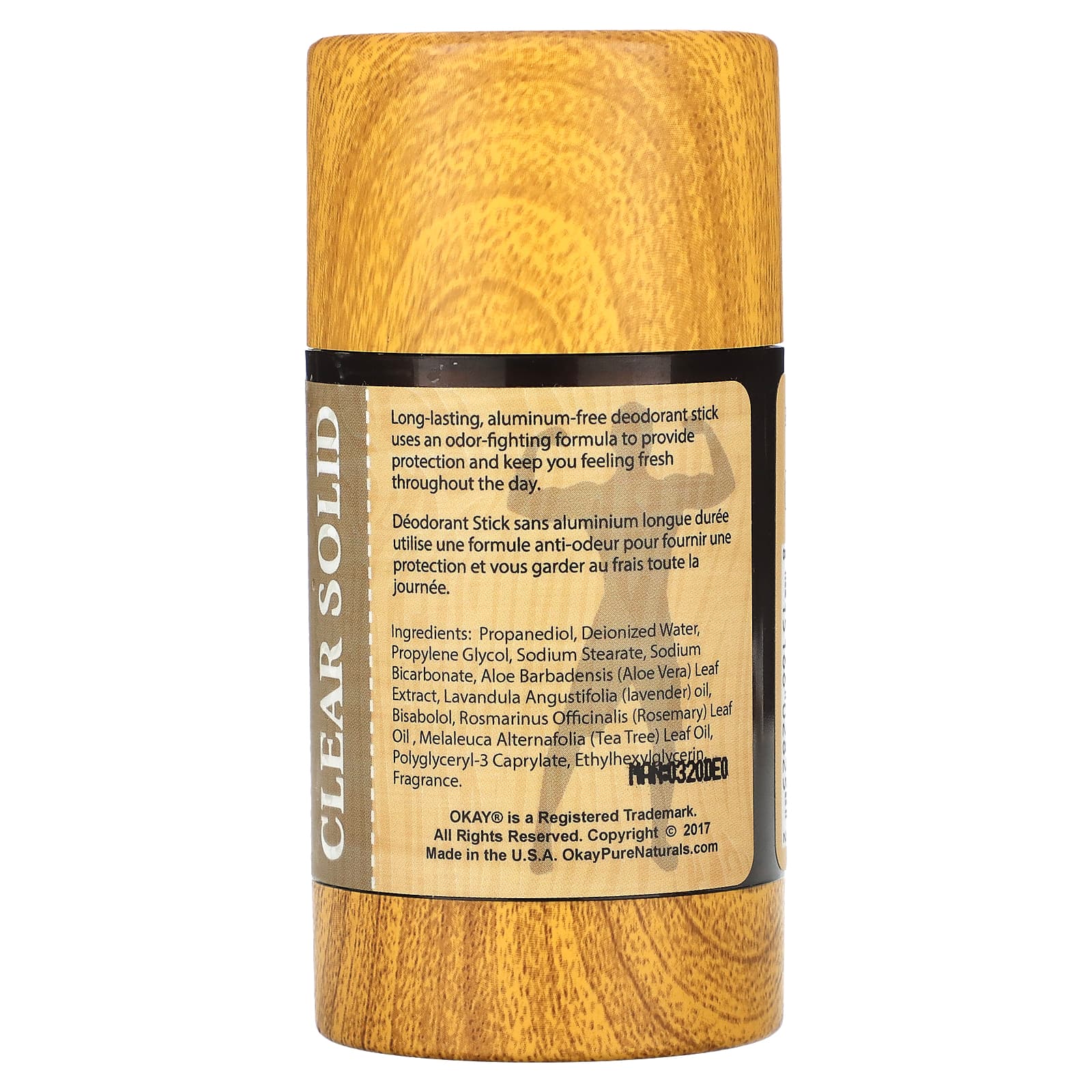 Okay Pure Naturals, Мужской дезодорант без алюминия, свежесть, 3 унции (85 г)