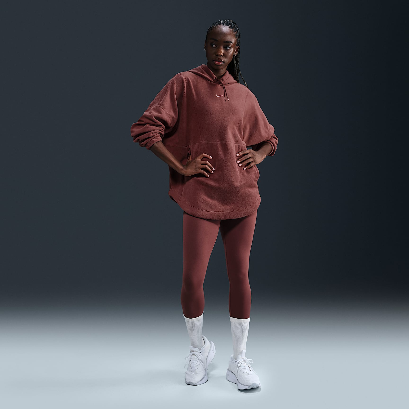 Nike One Women's Oversized Therma-FIT Pullover Fleece Hoodie