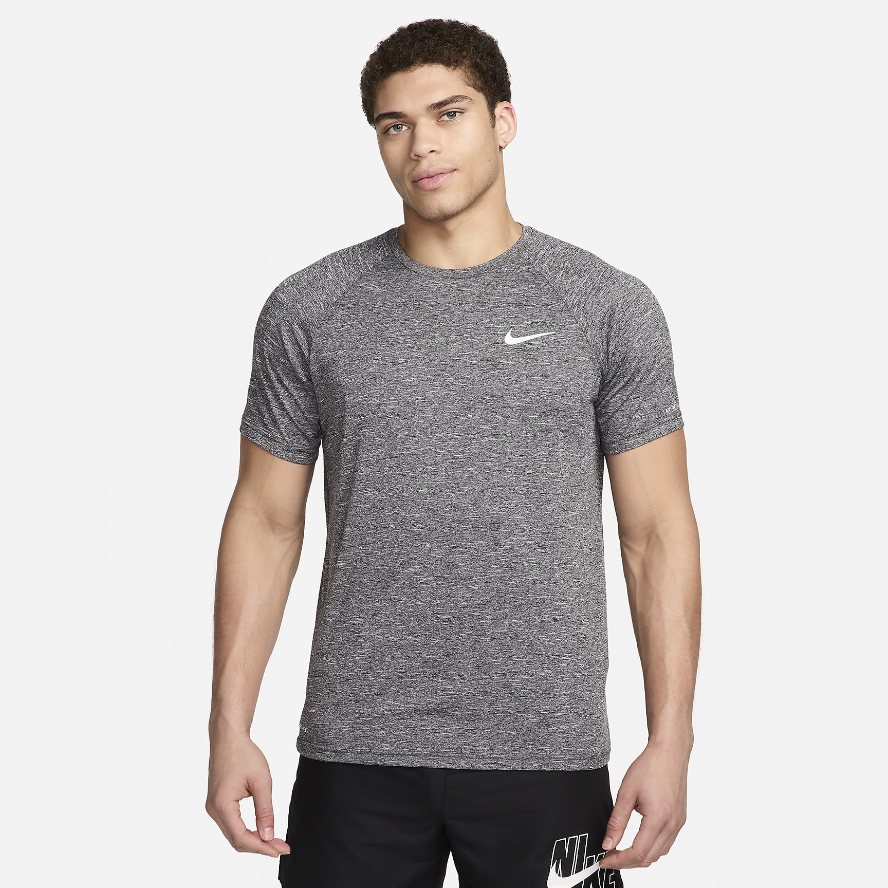 Nike Men's Heathered Short-Sleeve Hydroguard Swim Shirt