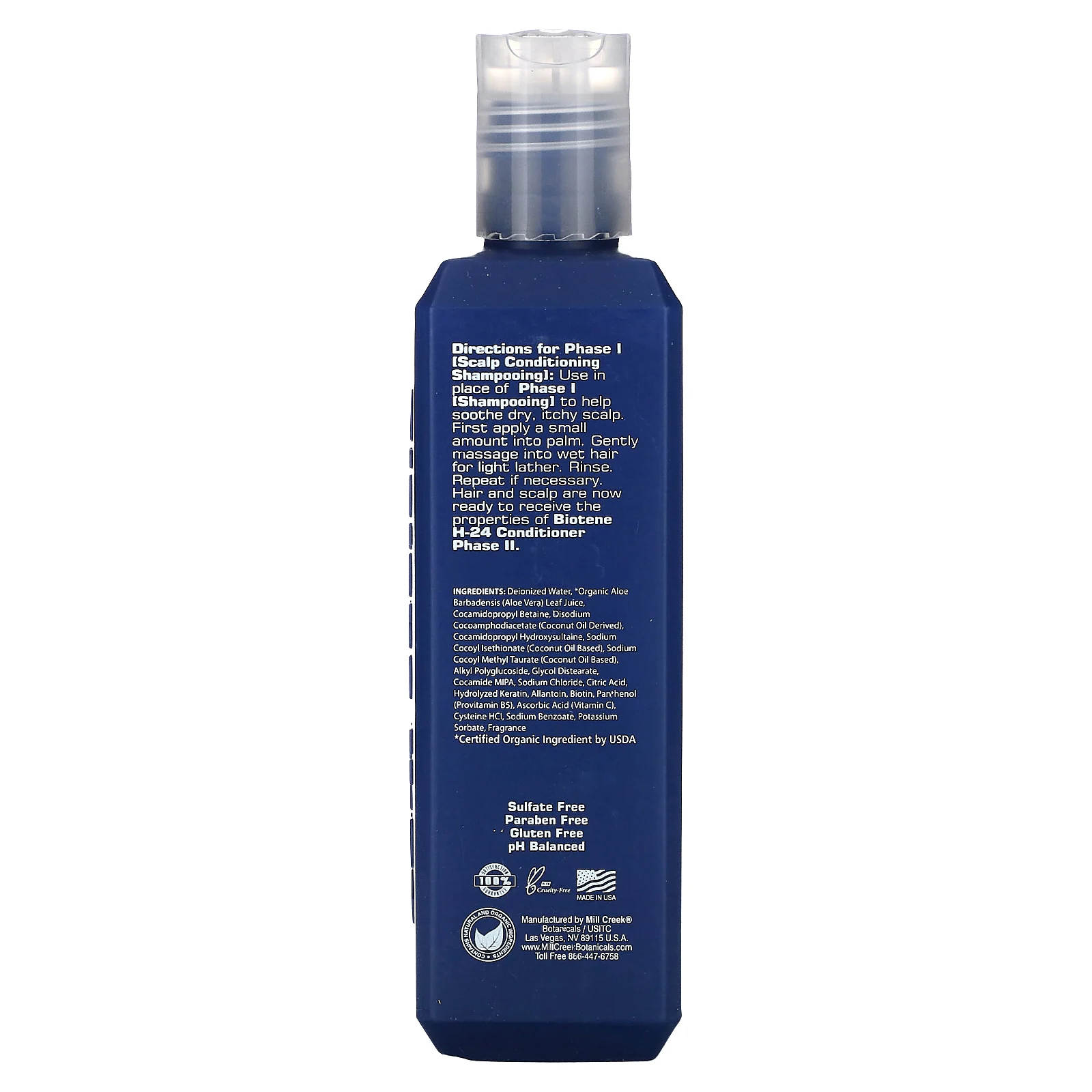 Mill Creek Botanicals, Biotene H-24, натуральный шампунь для ухода за кожей головы с биотином и алоэ, 250 мл (8,5 жидк. Унции)