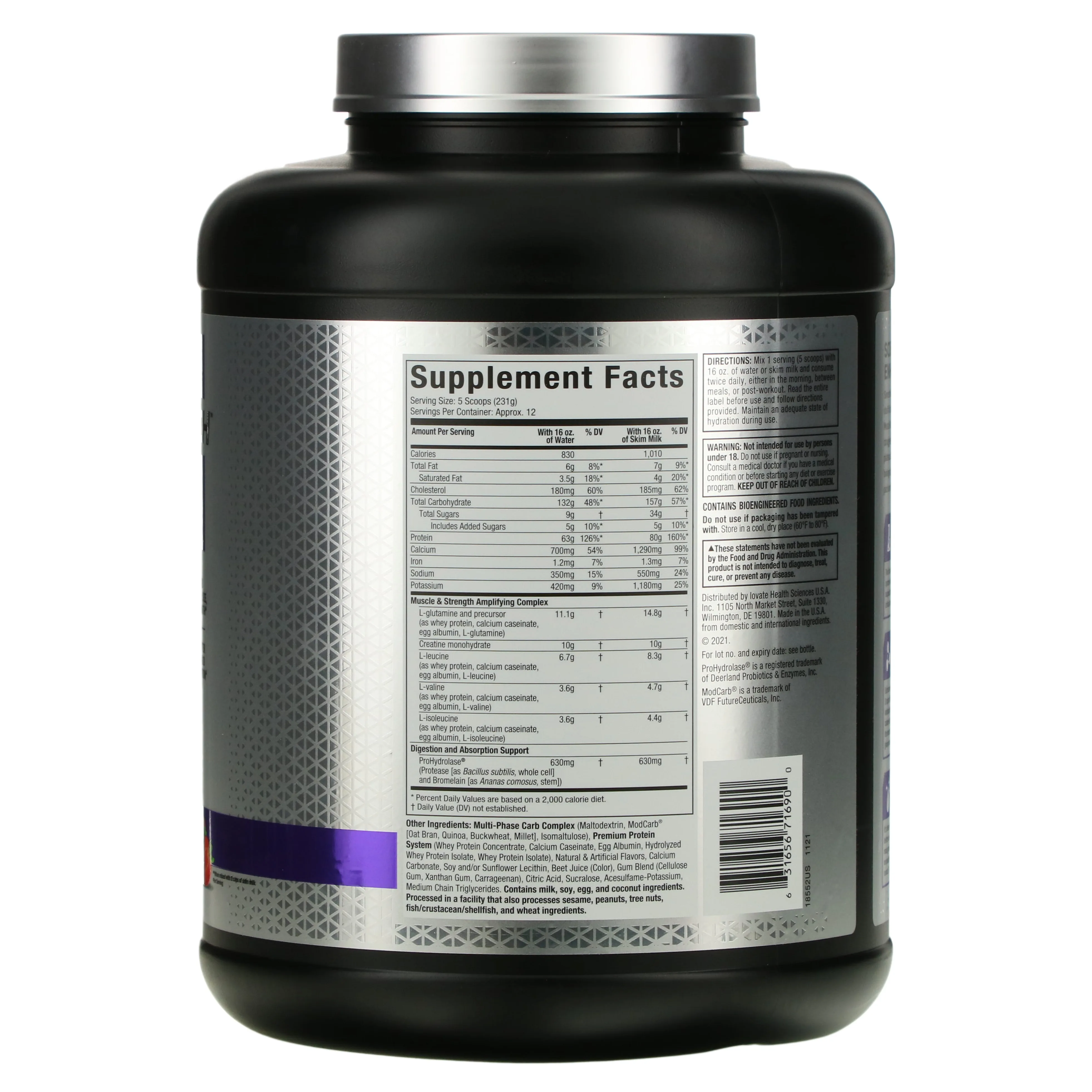 MuscleTech, Mass Tech Elite, клубника, 2,72 кг (6 фунтов)