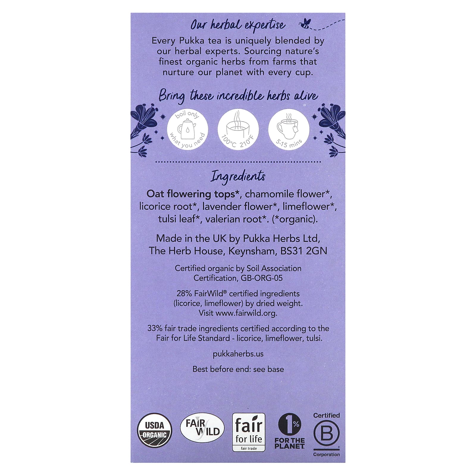 Pukka Herbs, органический травяной чай, для приема перед сном, без кофеина, 20 пакетиков, 20 г (0,71 унции)