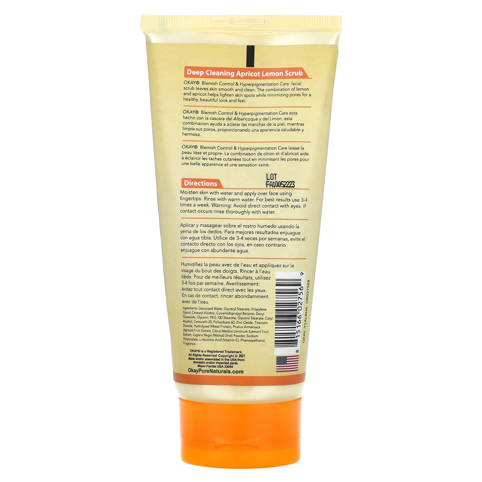 Okay Pure Naturals, Абрикос и лимон, 170 г (6 унций)