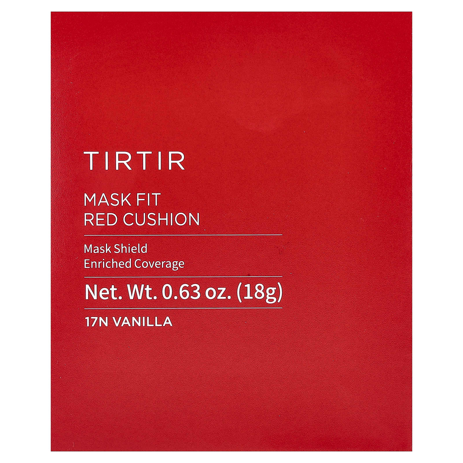 TIRTIR, Mask Fit Red Cushion, кушон, 17N ваниль, 18 г (0,63 унции)