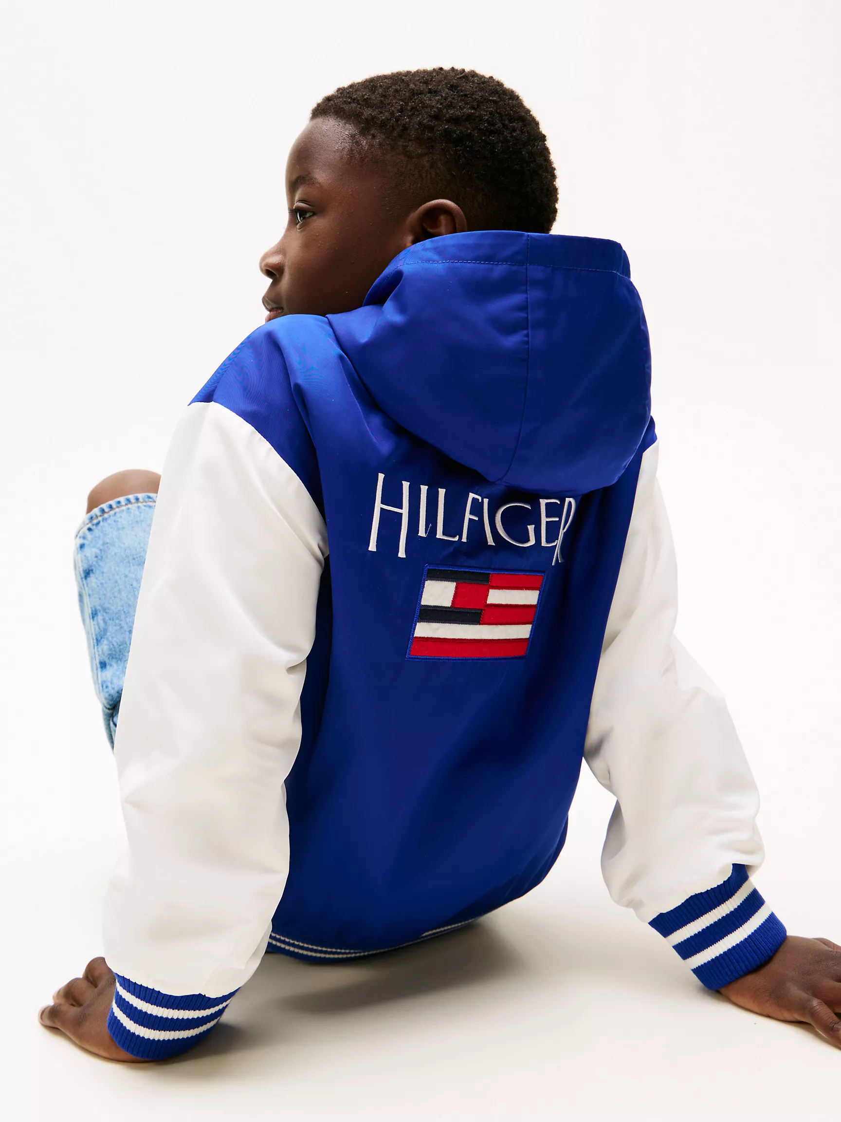 Куртка для мальчика Tommy Hilfiger, Детская бомбер-куртка с капюшоном и логотипом на спине