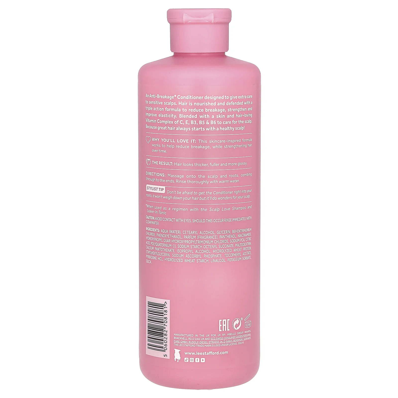 Lee Stafford, Scalp Love, кондиционер против ломкости, для тонких волос и чувствительной кожи головы, 500 мл (16,9 жидк. унции)