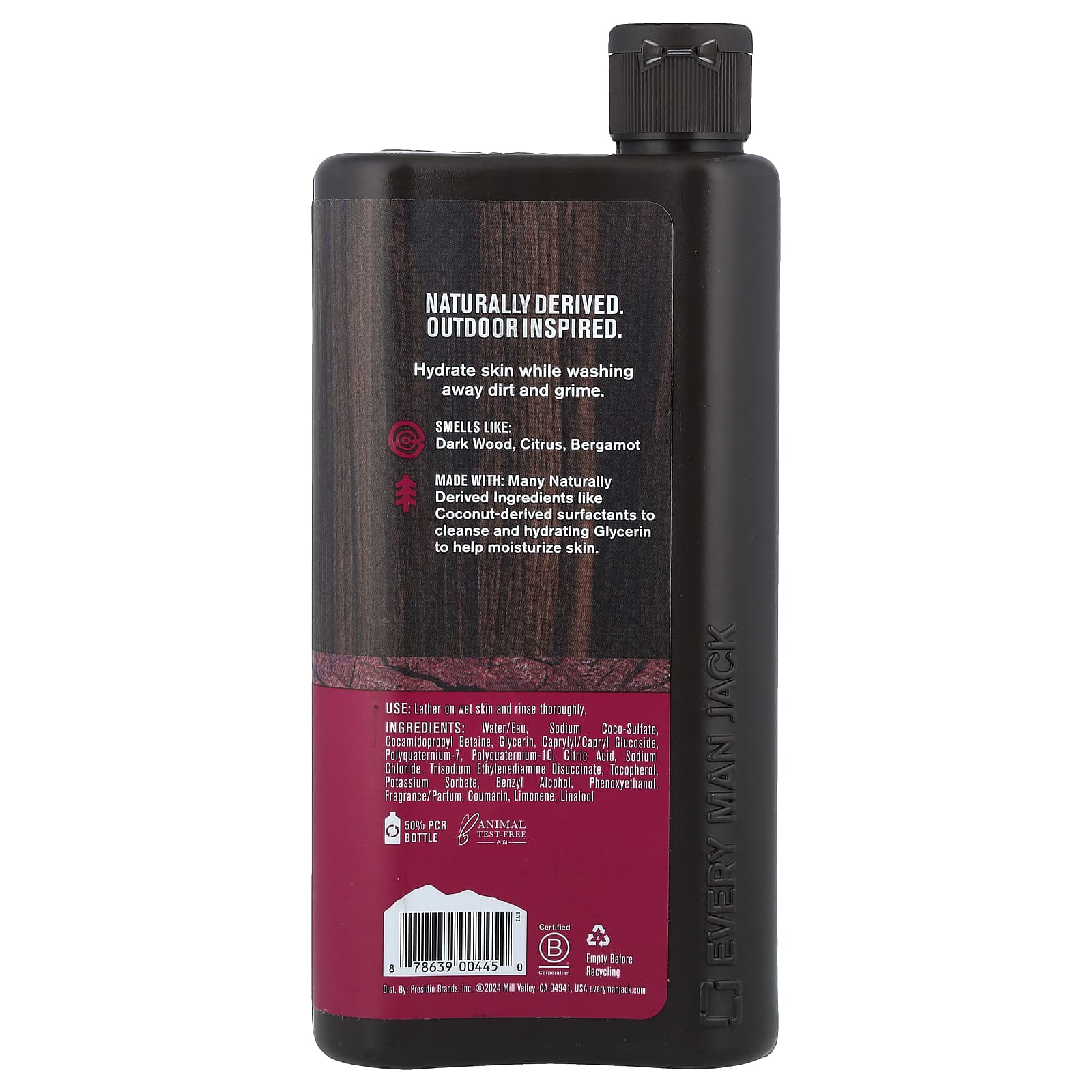 Every Man Jack, увлажняющий гель для душа, малиновый дуб, 500 мл (16,9 жидк. унции)