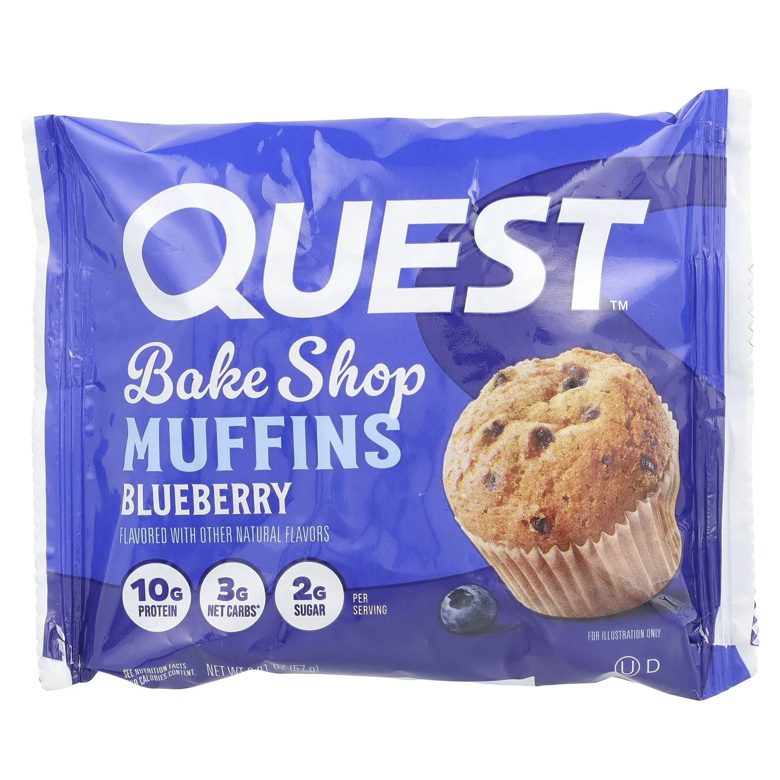 Quest Nutrition, Bake Shop, кексы, голубика, 4 пакетика, 57 г (2,01 унции)