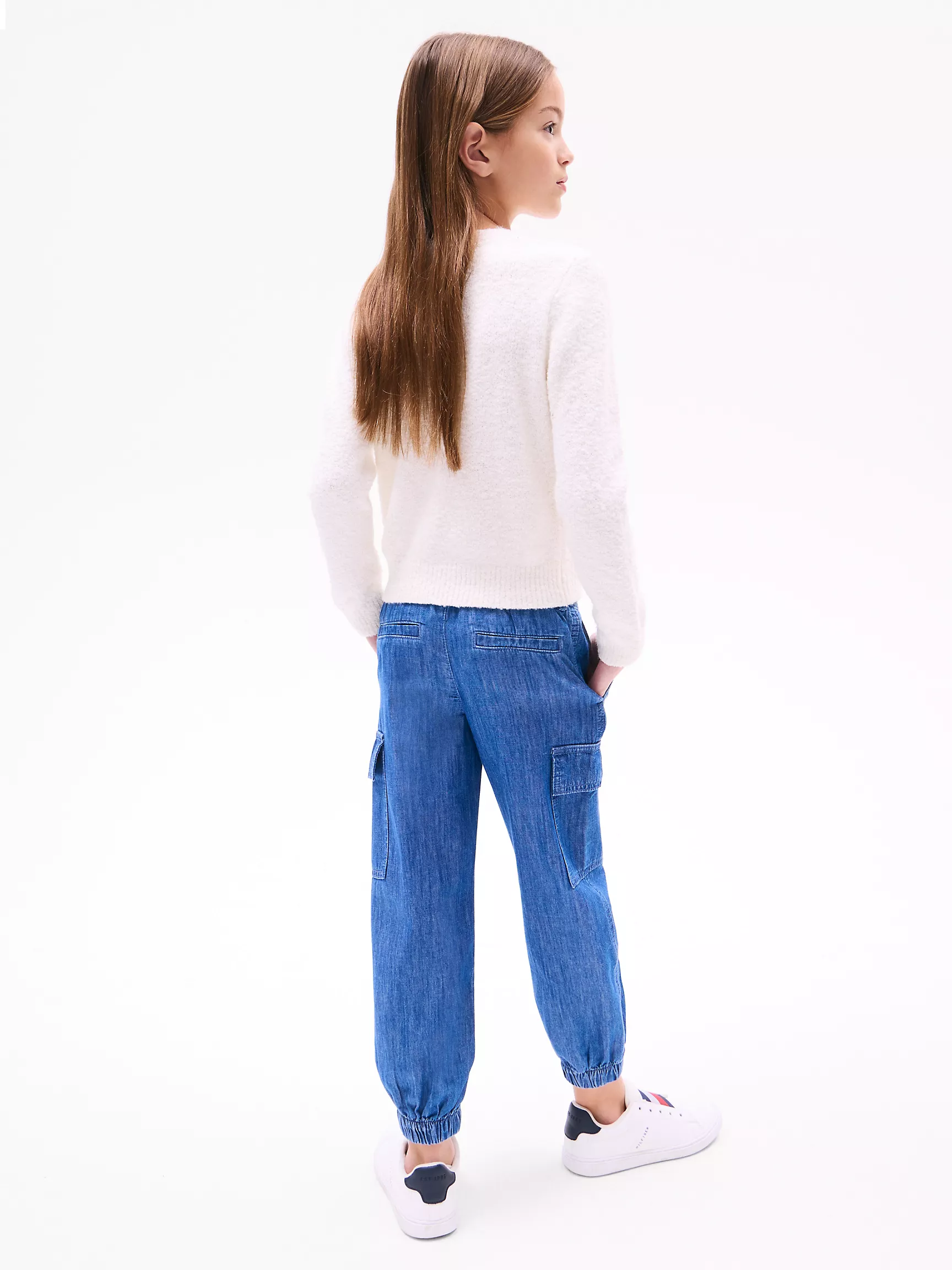 Свитер для девочки Tommy Hilfiger, Детский свитер с круглым вырезом и звездным графическим логотипом