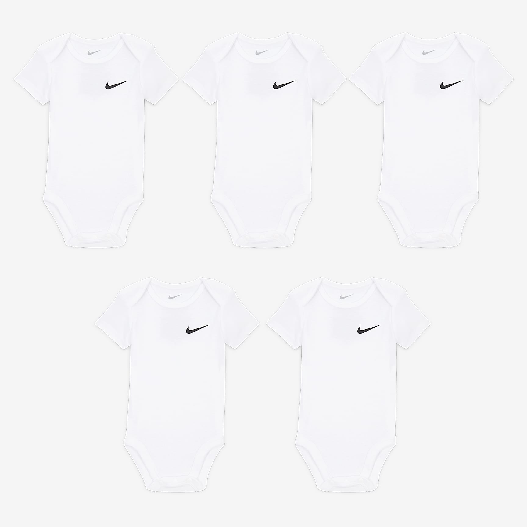 Nike Essentials Baby (0-9M) 5-Pack Bodysuit Set