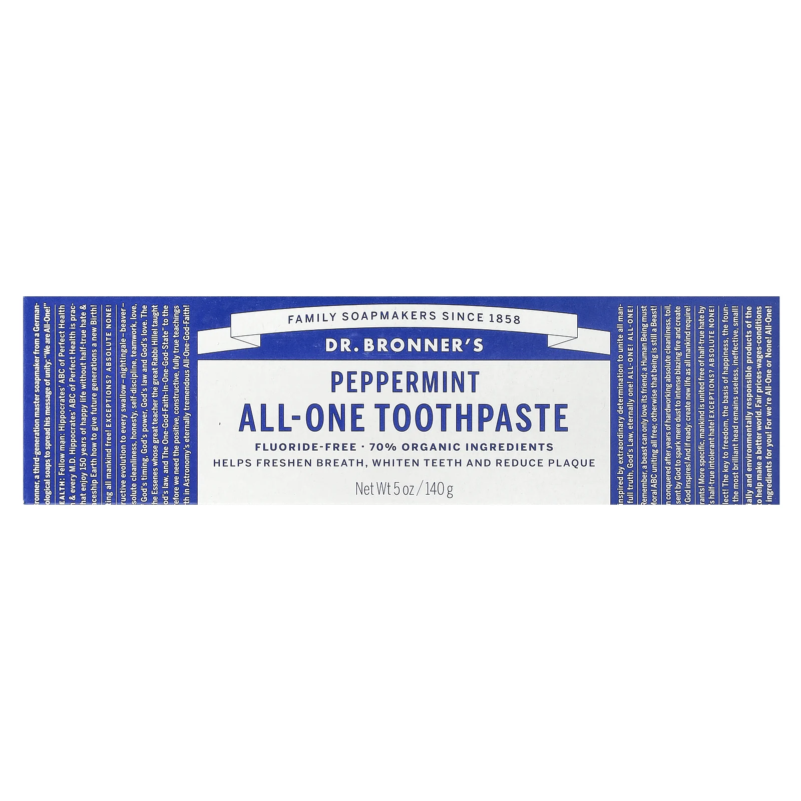 Dr. Bronner's, All-One Toothpaste, перечная мята, 140 г (5 унций)
