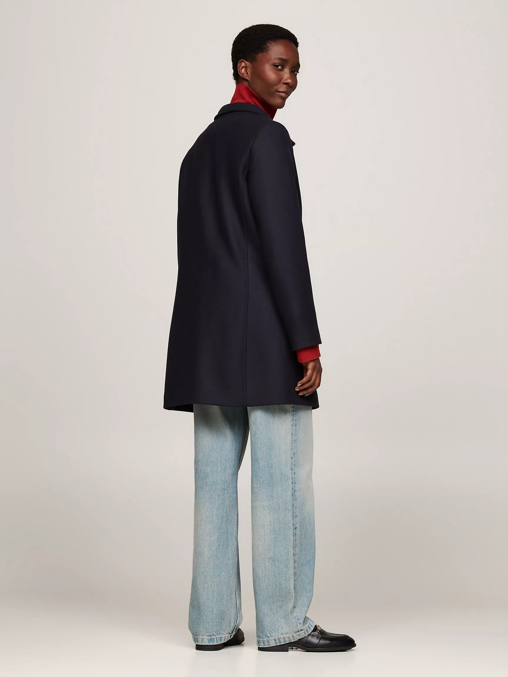 Женское пальто Tommy Hilfiger, Пальто с высоким воротником из шерсти и кашемира