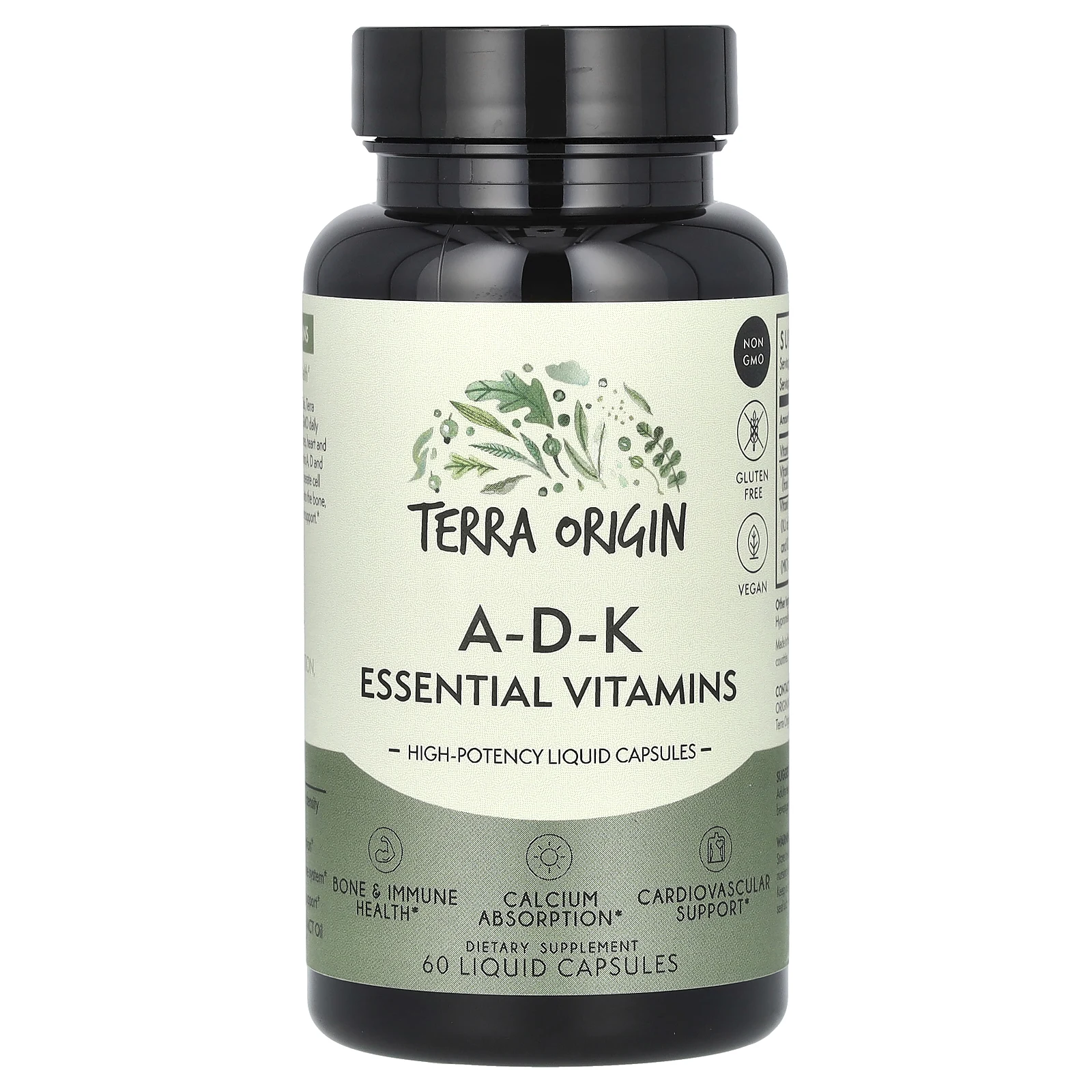 Terra Origin, ADK Essential Vitamins, 60 жидких капсул