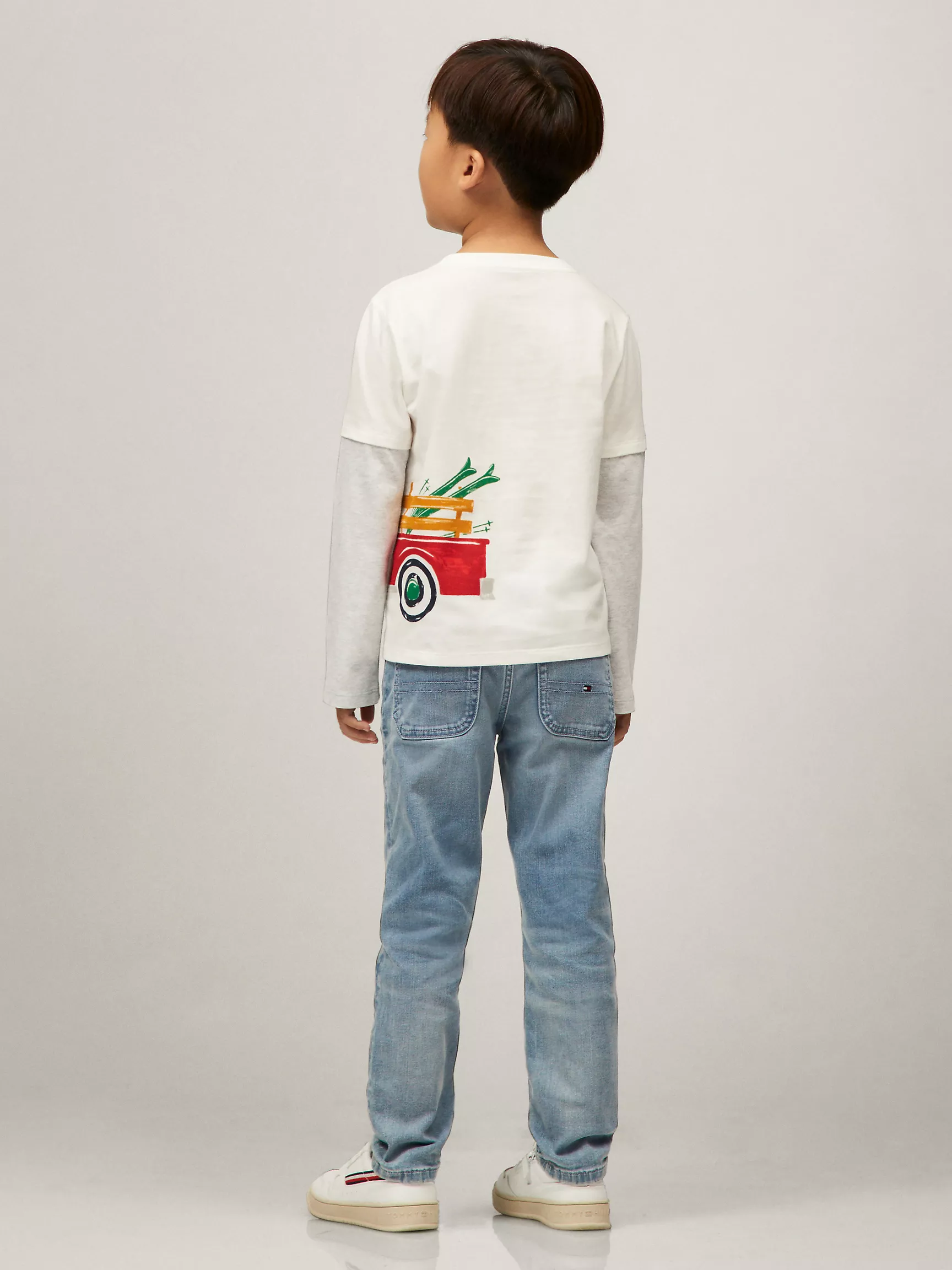 Футболка Tommy Hilfiger для мальчиков, Детская футболка с логотипом в виде праздничного грузовика