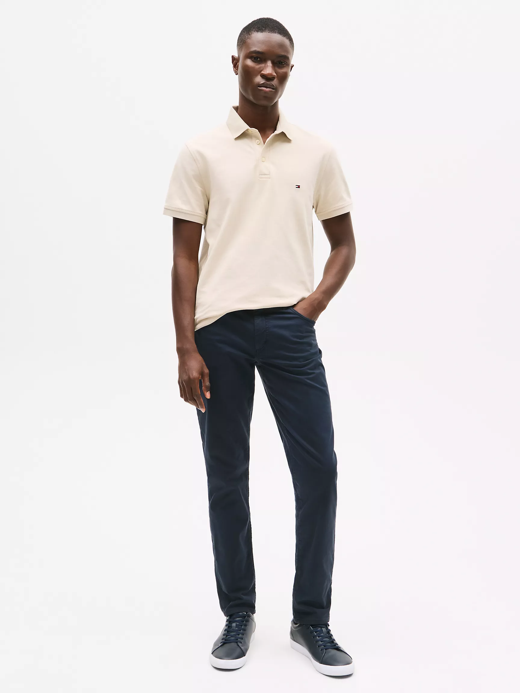 Мужское поло Tommy Hilfiger, Приталенное эластичное поло из пике