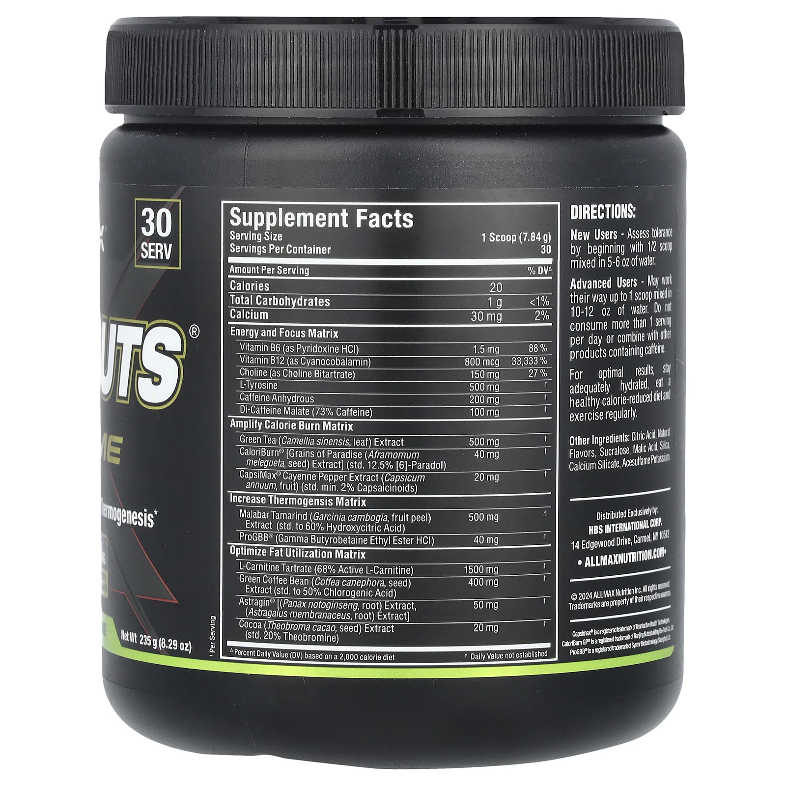 ALLMAX, Rapidcuts® Xtreme, постный лимон и лайм, 235 г (8,29 унции)