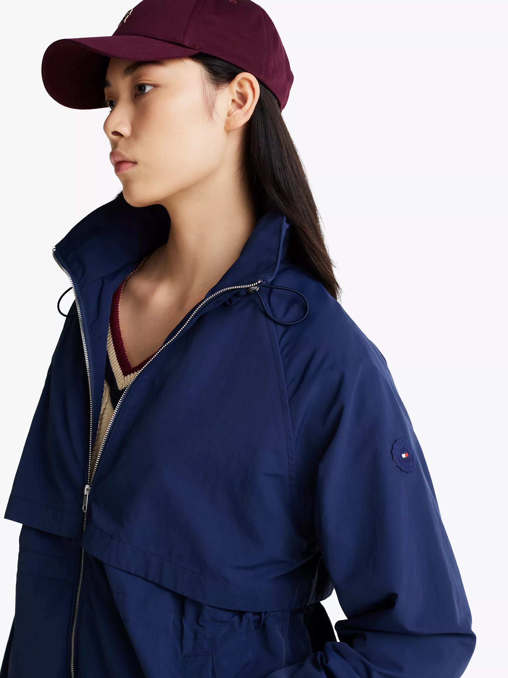 Женская куртка Tommy Hilfiger, Длинная ветровка с капюшоном