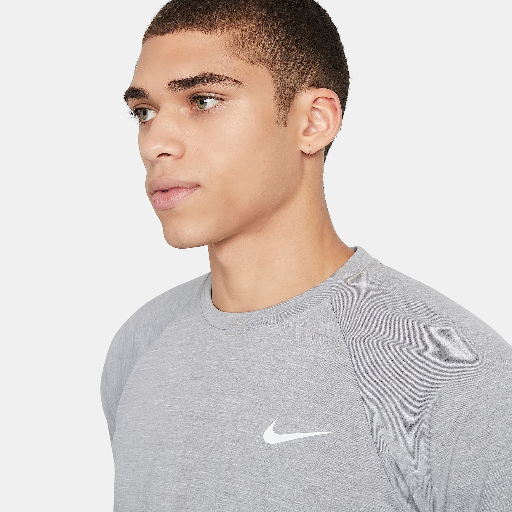 Nike Men's Heathered Long-Sleeve Hydroguard Swim Shirt