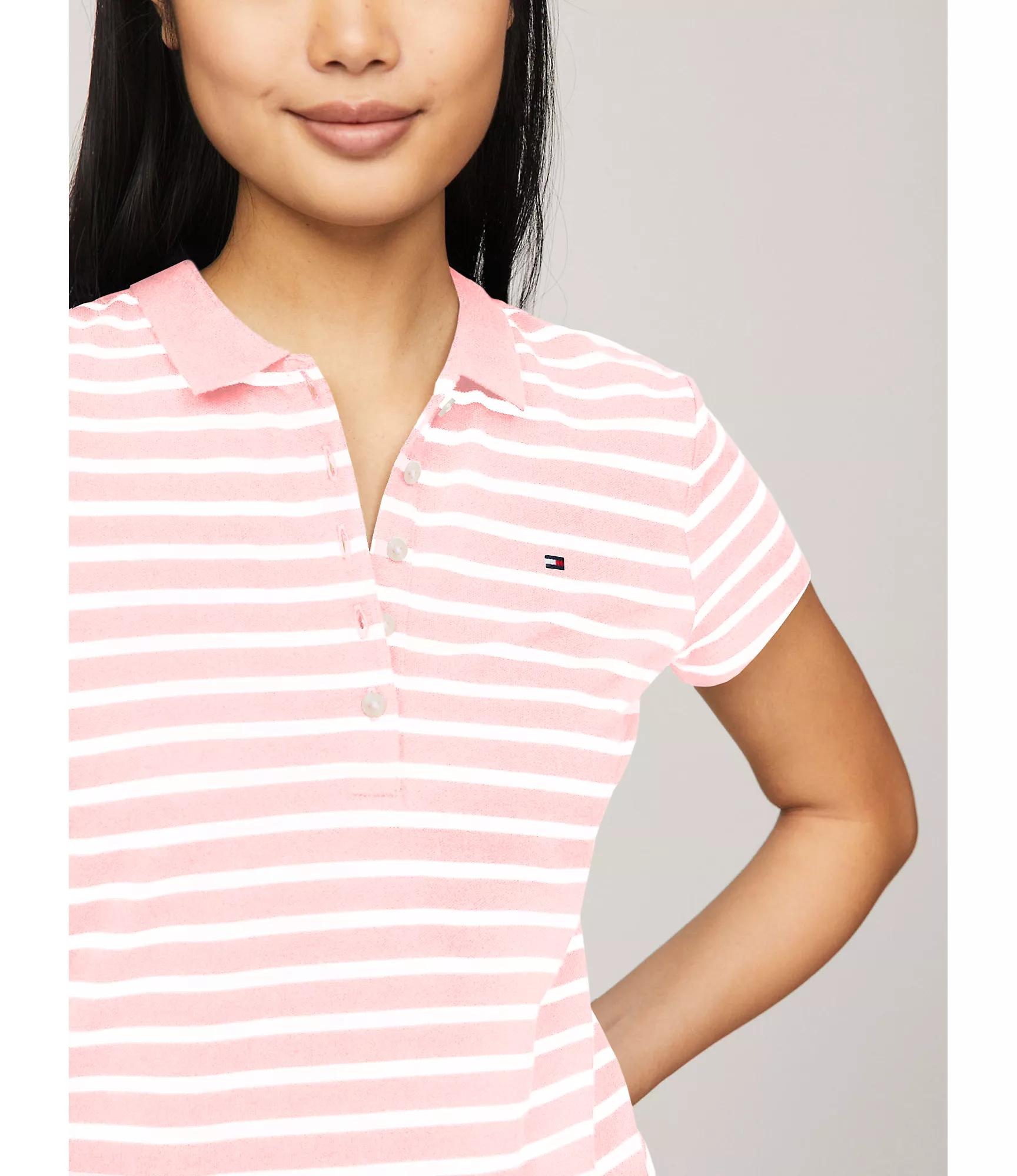 Женское платье Tommy Hilfiger, Приталенное полосатое эластичное платье-поло