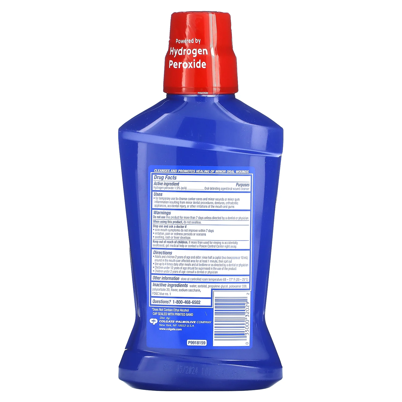 Colgate, Peroxyl, ополаскиватель от боли в рту, мягкая мята, 500 мл (16,9 жидк. Унции)