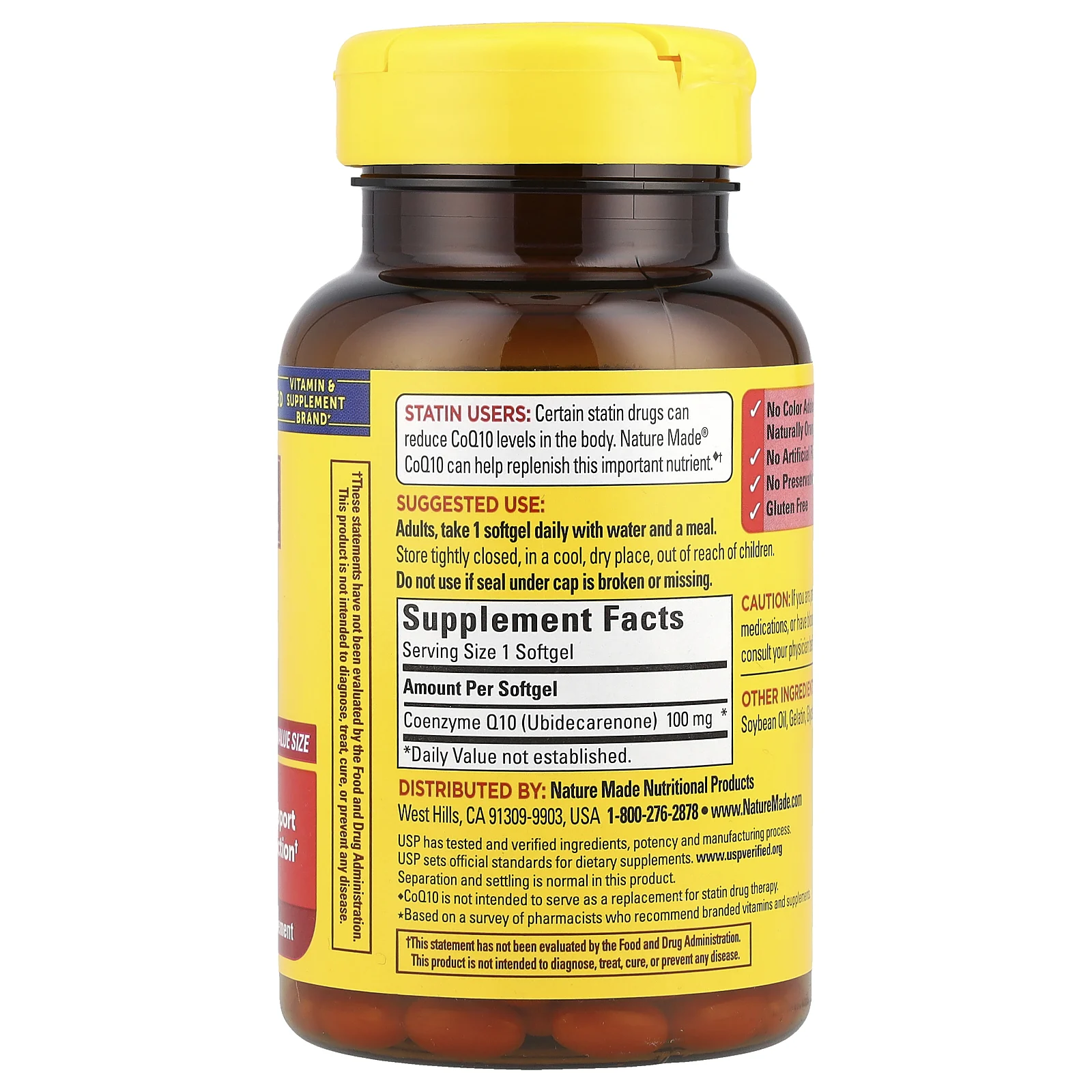 Nature Made, Коэнзим Q10, 100 мг, 72 капсулы