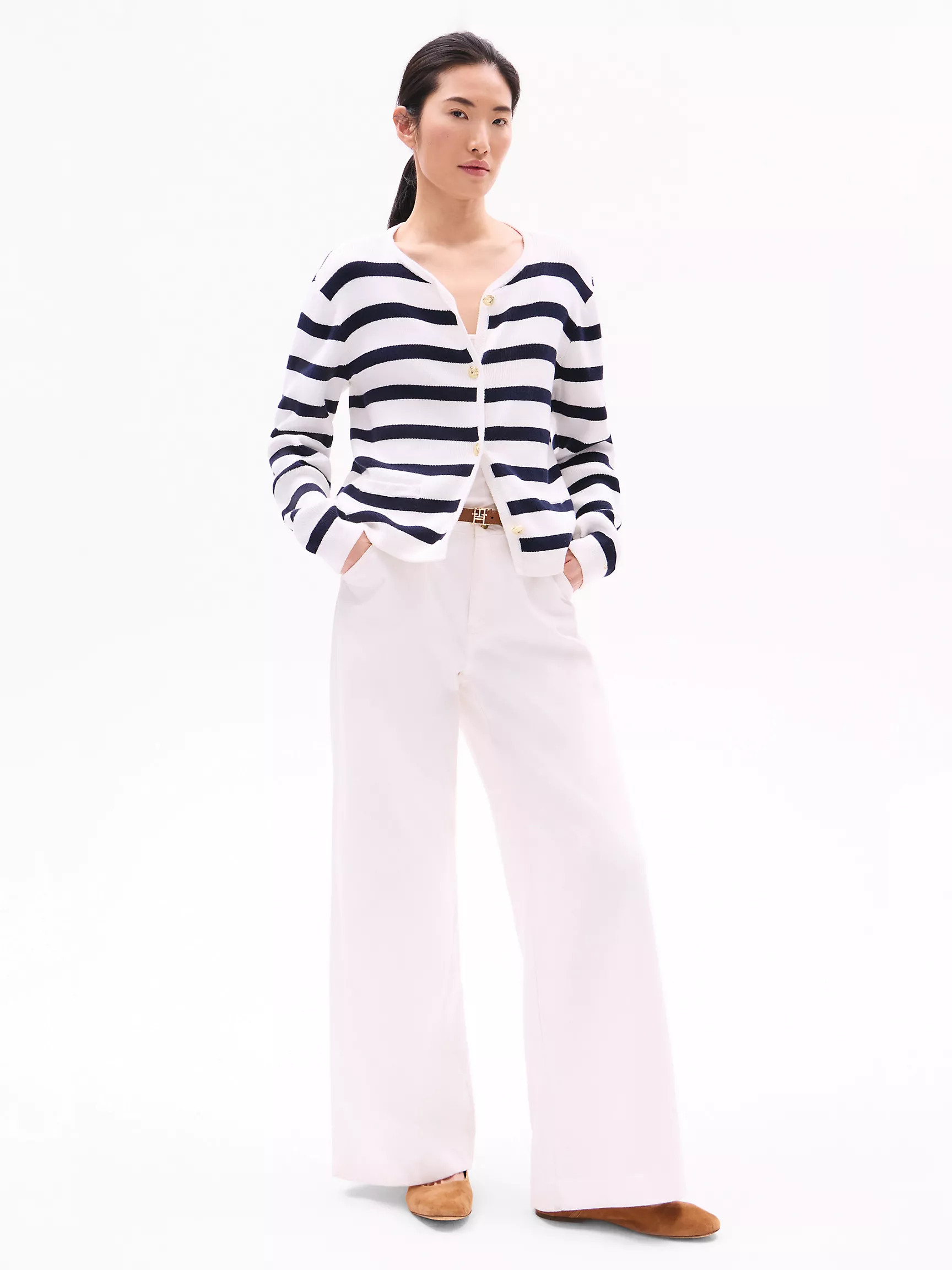 Женский свитер Tommy Hilfiger, Кардиган в полоску на пуговицах