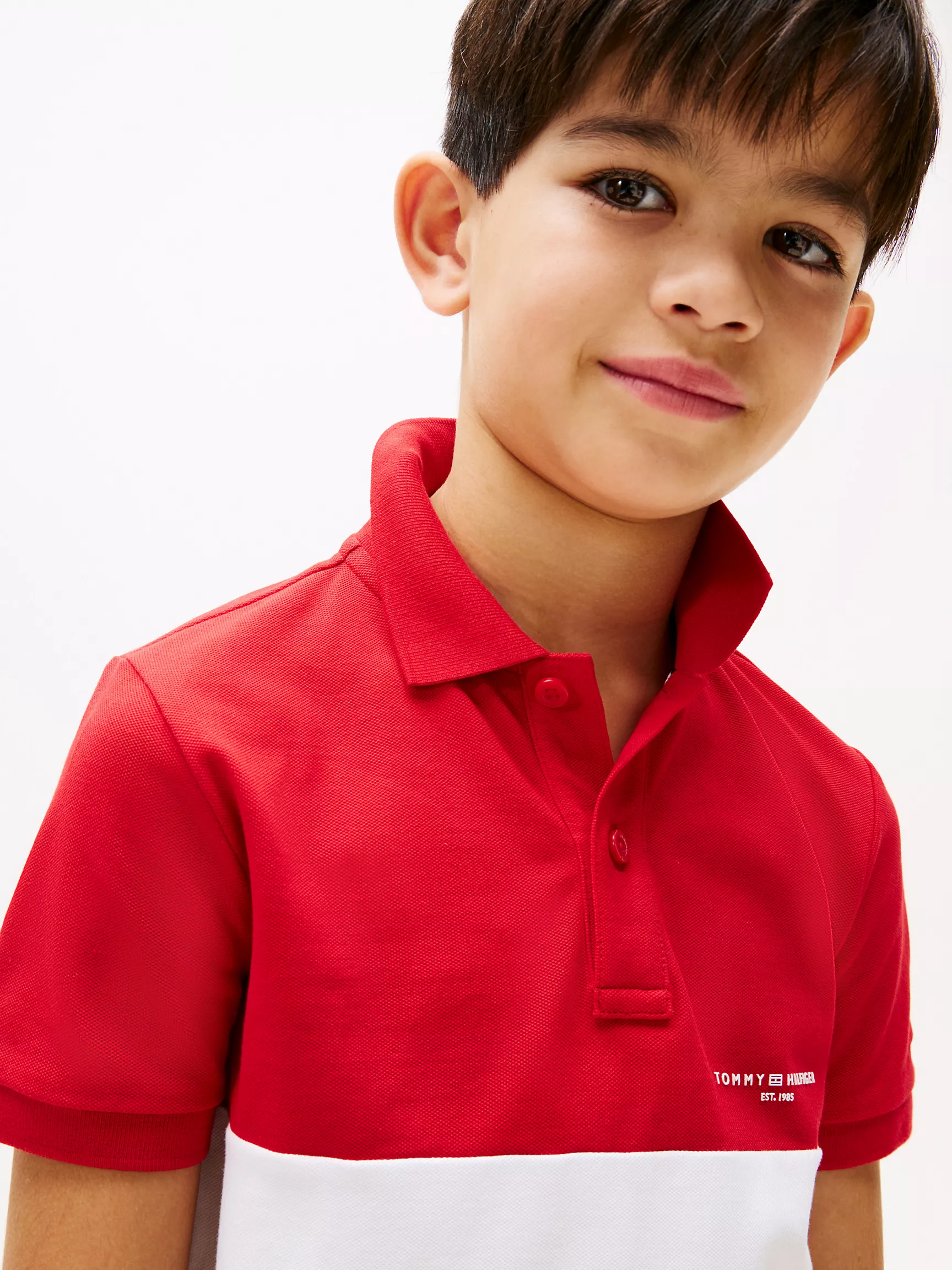 Рубашка-поло для мальчиков Tommy Hilfiger, Детское поло с маленьким логотипом в стиле colorblock