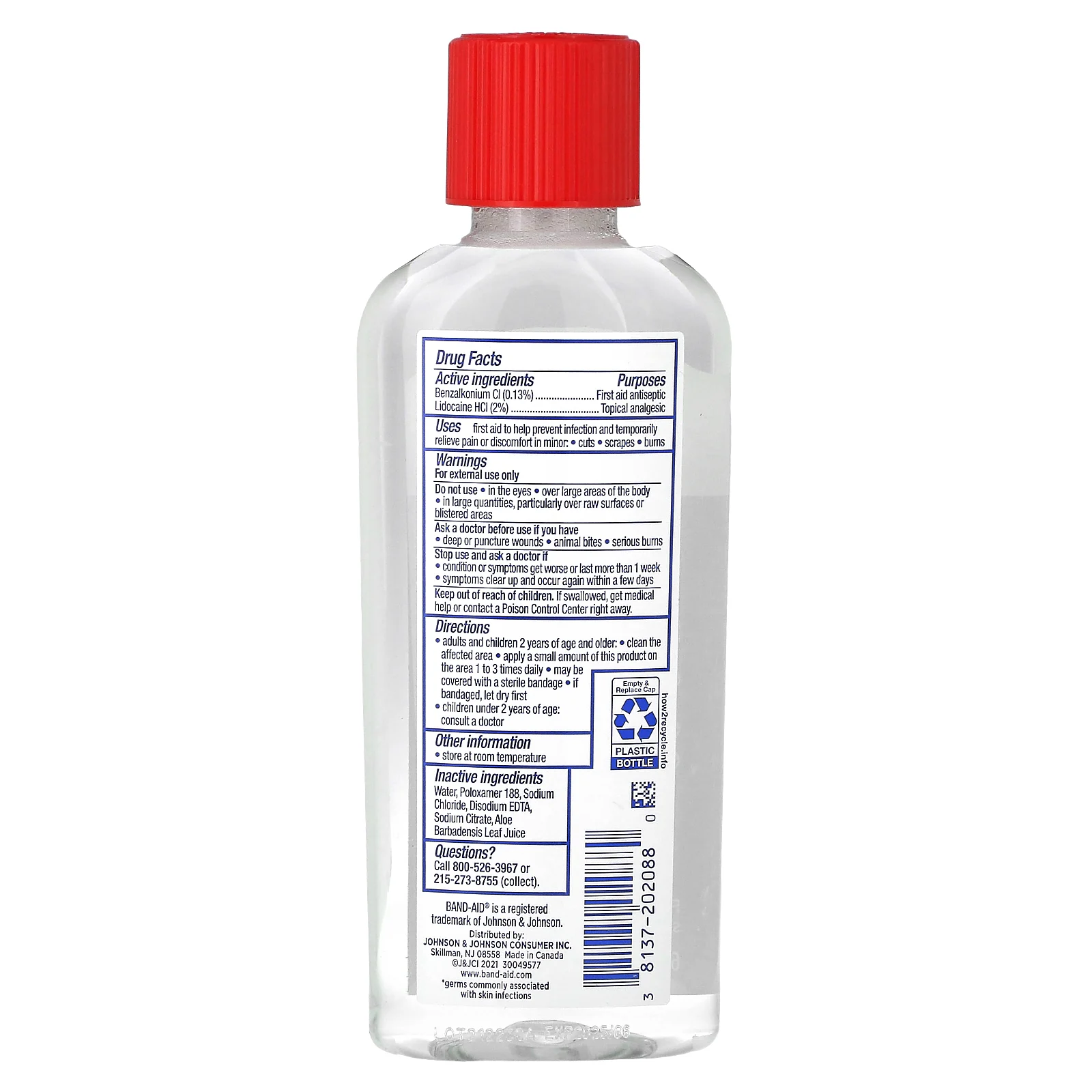 Band Aid, очищающий жидкий антисептик, 177 мл (6 жидк. унций)