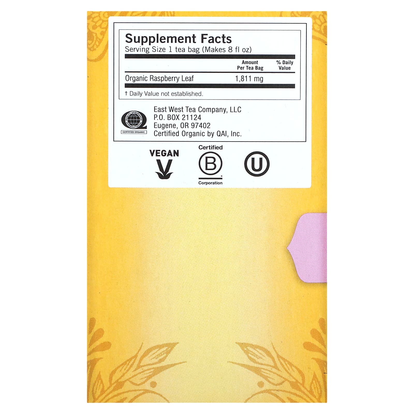 Yogi Tea, листья органической малины для женщин, без кофеина, 16 чайных пакетиков, 29 г (1,02 унции)