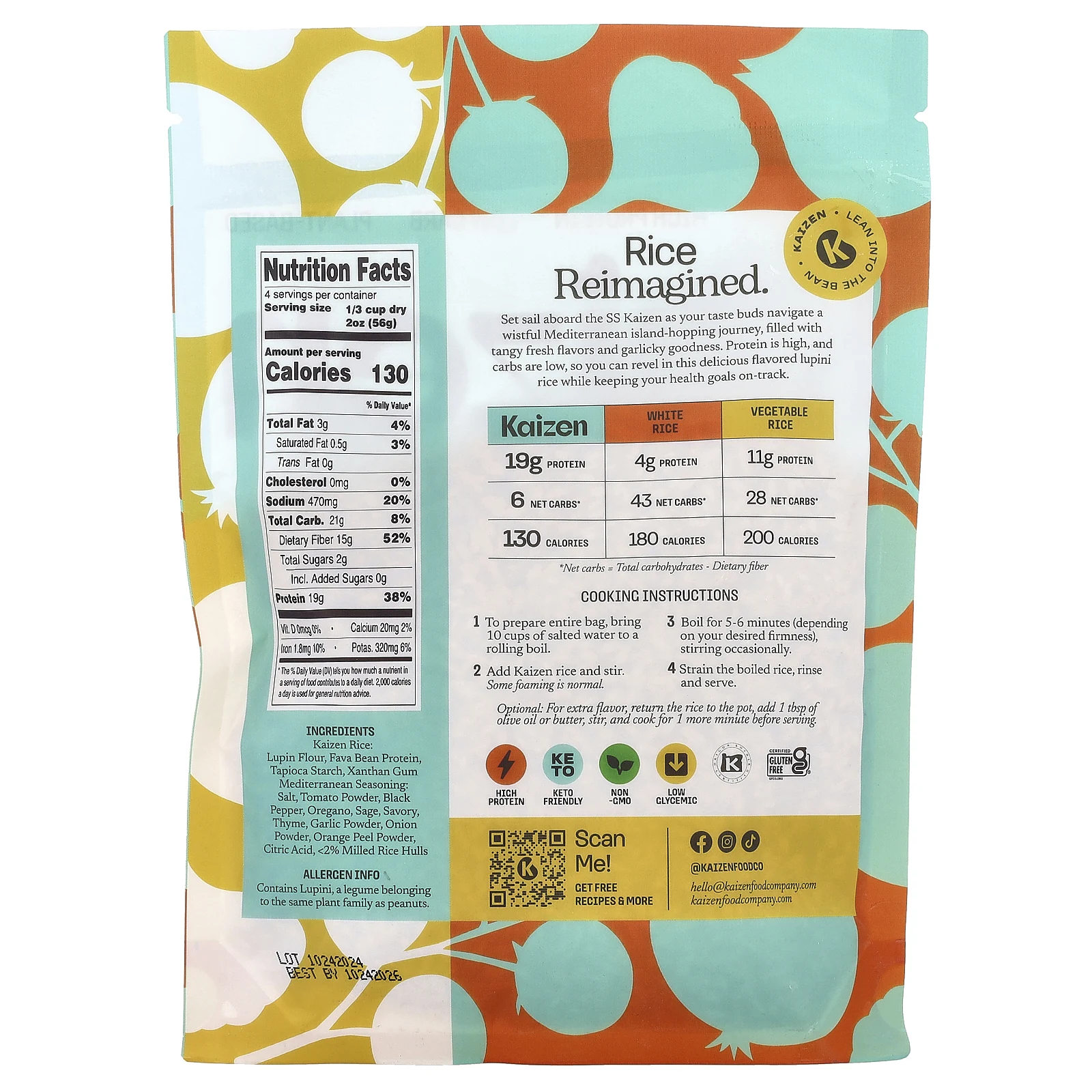 Kaizen, средиземноморский рис, 226 г (8 унций)